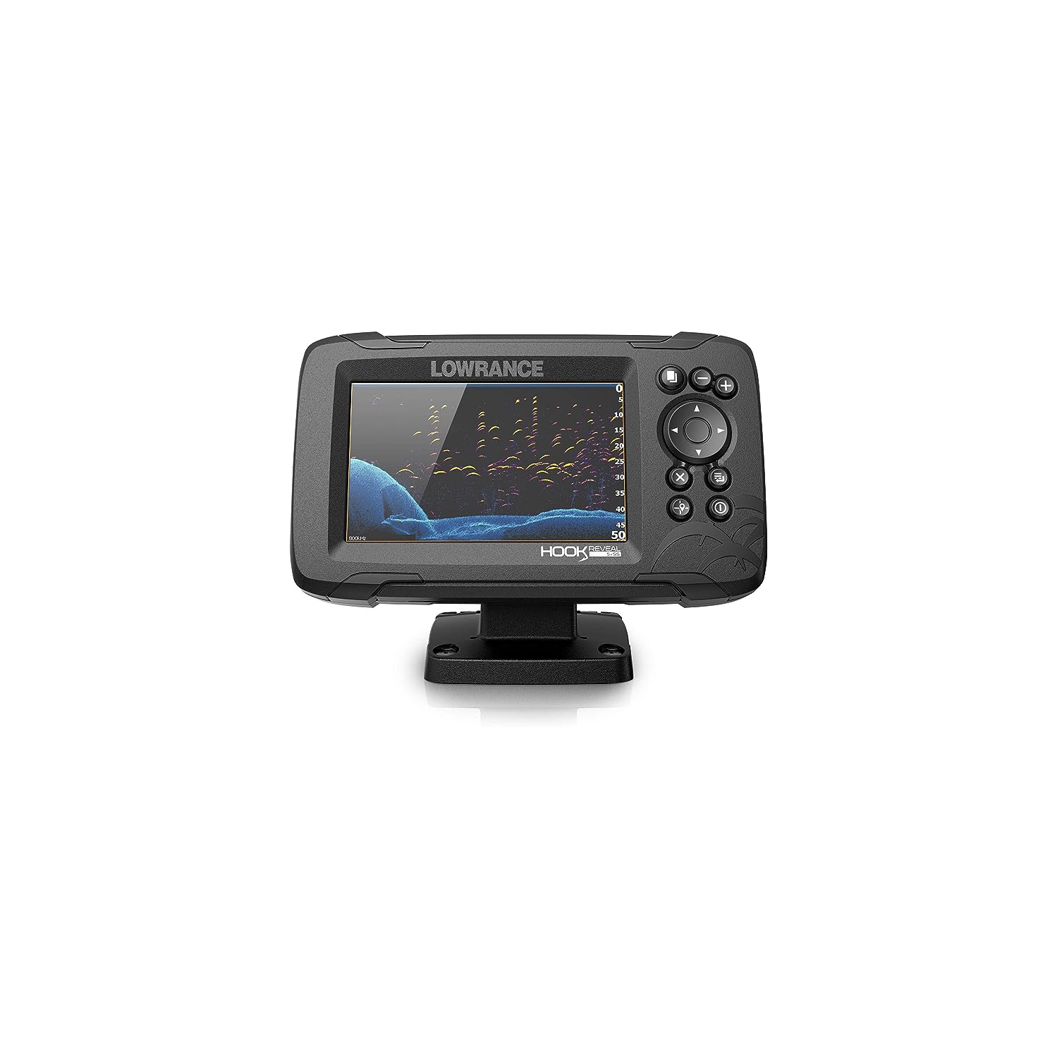 Lowrance Hook Reveal 5 Fish Finder - 5 Inch Screen with Transducer and C-MAP  Preloaded Map Options