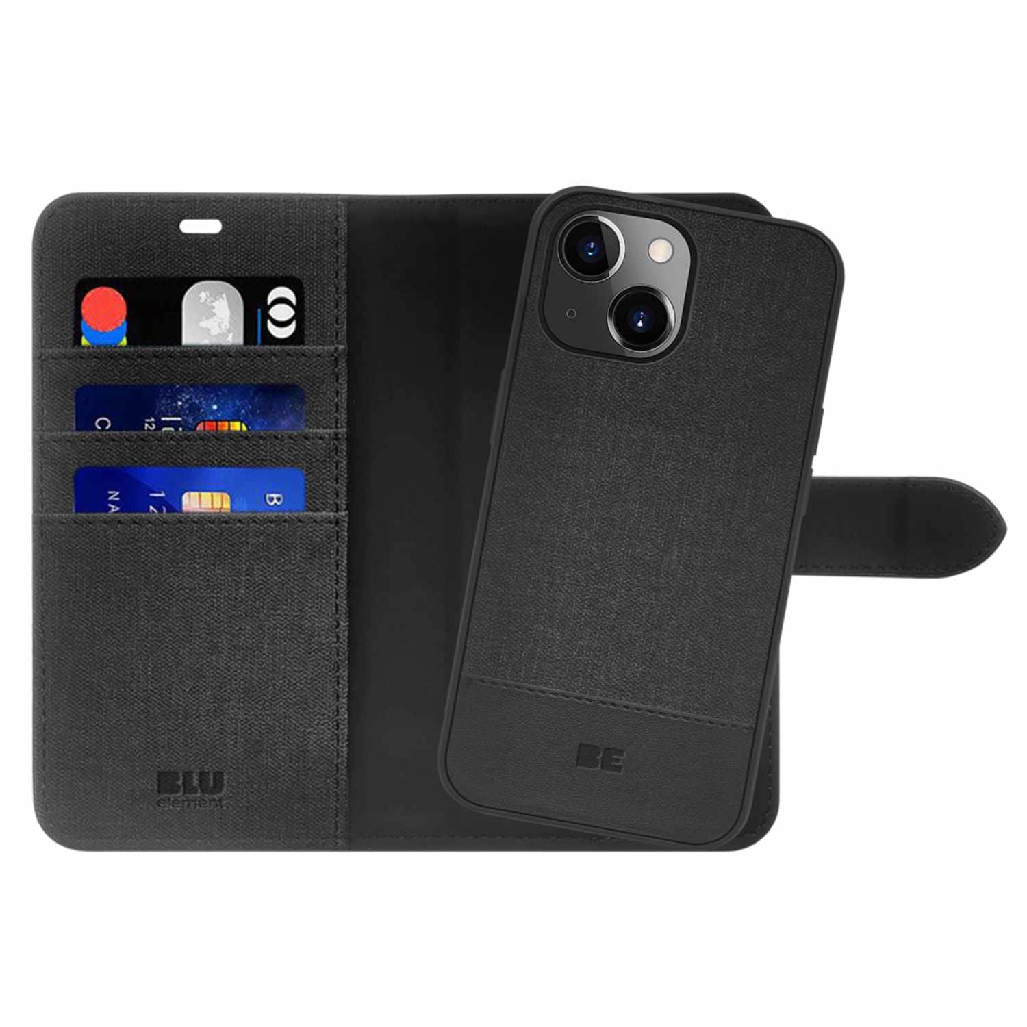 Blu Element Folio 2-in-1 MagSafe Case | Made for iPhone 16e/15/14/13 | Black
