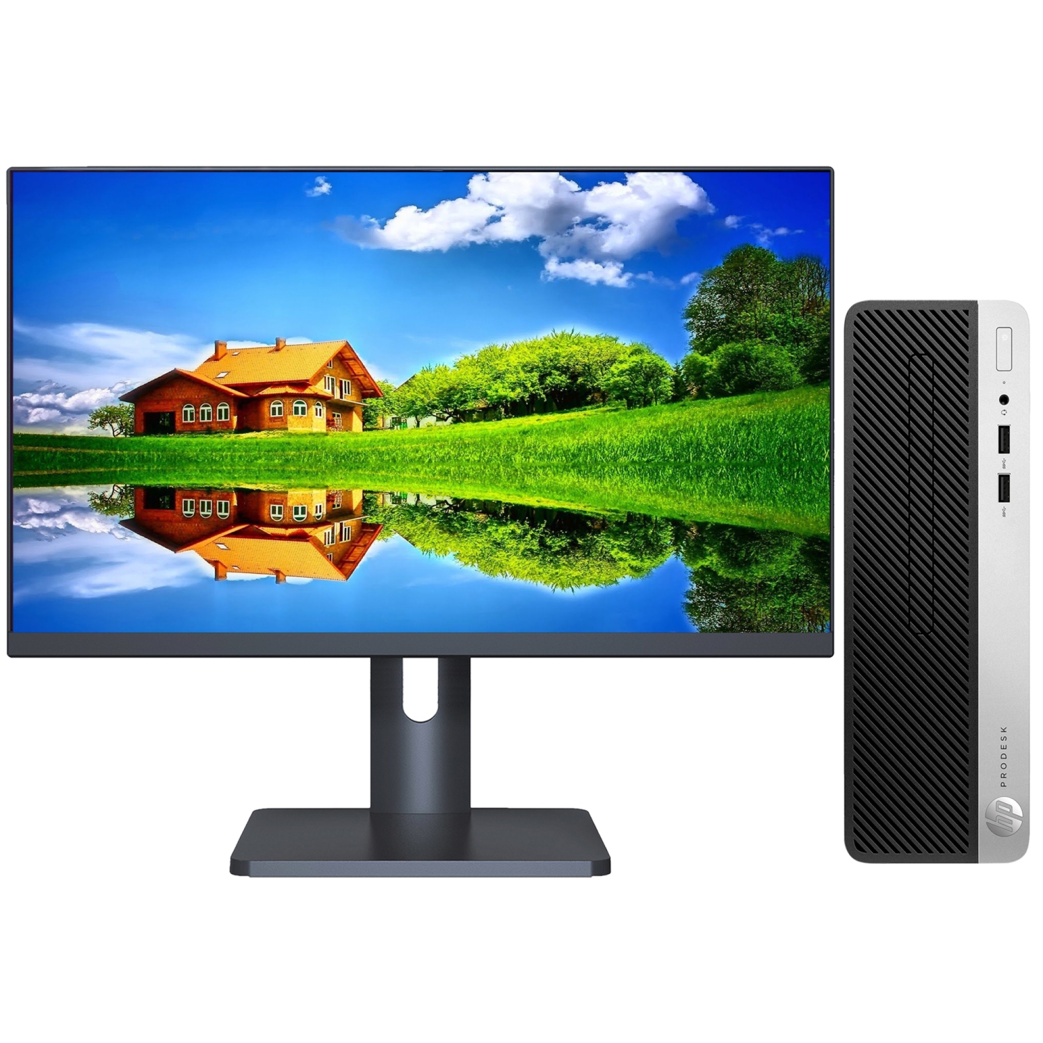 Refurbished (Good) - HP ProDesk 400 G4 SFF Business Desktop PC Computer, New 27" FHD Monitor, Intel Core i5-7500 7th GEN up to 3.80 GHz, 8GB DDR4 RAM, 256GB SSD, Windows 10 Pro
