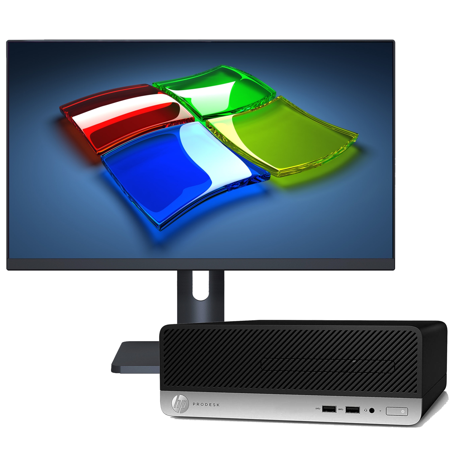 Refurbished (Good) - Desktop PC HP ProDesk 400 G4 SFF Business Computer (Core i5-7500 7th GEN/ 16GB RAM/ 512GB SSD/ New 27" FHD Monitor/ Windows 10 Pro) Intel Processor