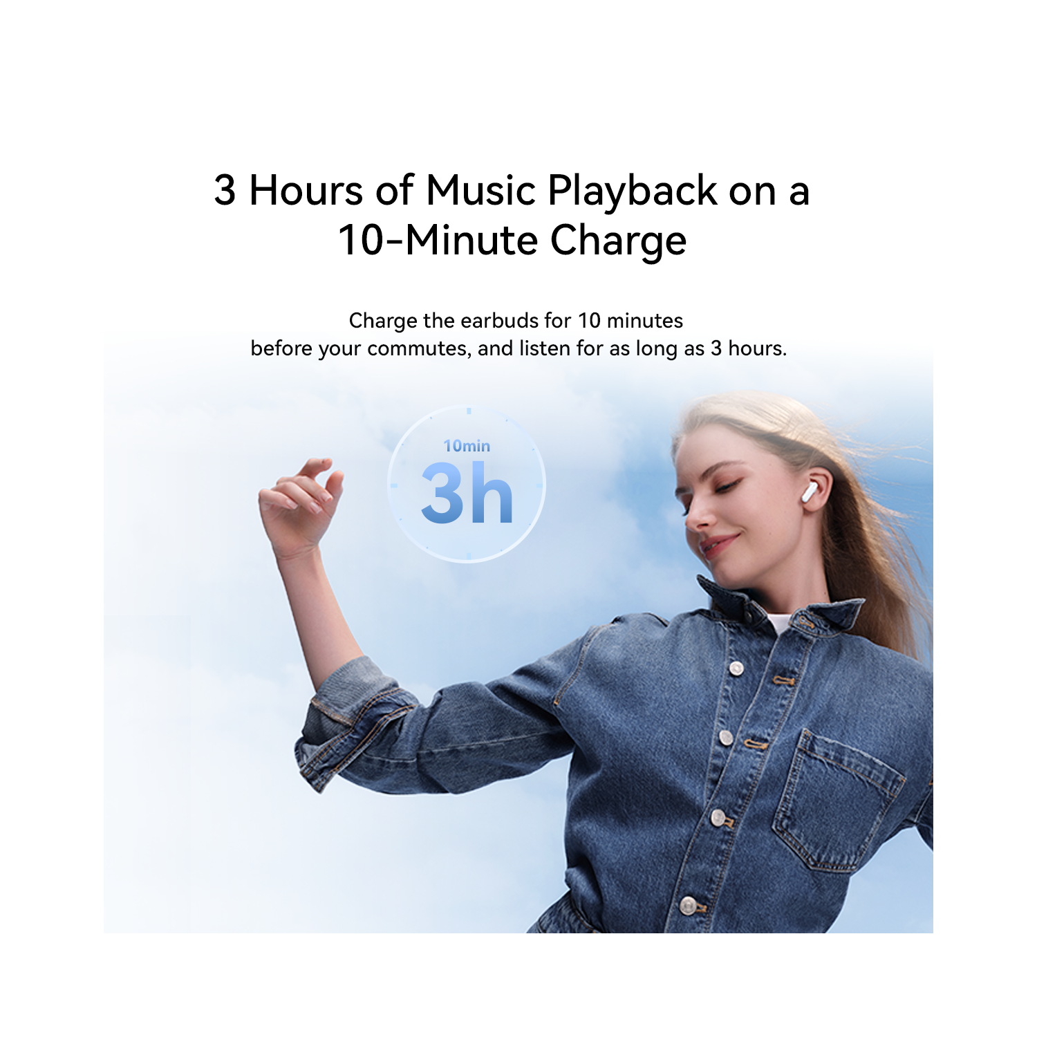 FreeBuds SE 2 de HUAWEI - Autonomie de 40 heures, Compact et confortable à tenir, 3 heures de lecture de musique avec une charge de 10 minutes, IP54