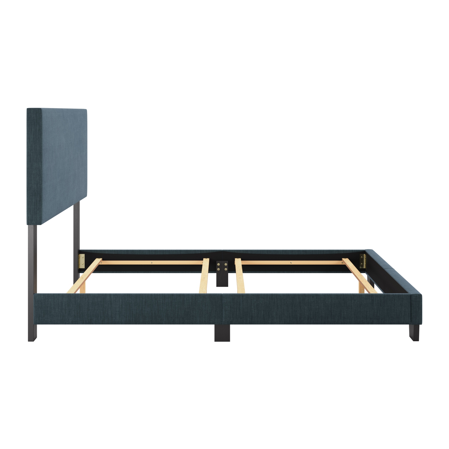 Cadre de lit rembourré moderne Celeste de CorLiving pour lit double avec tête de lit, bleu