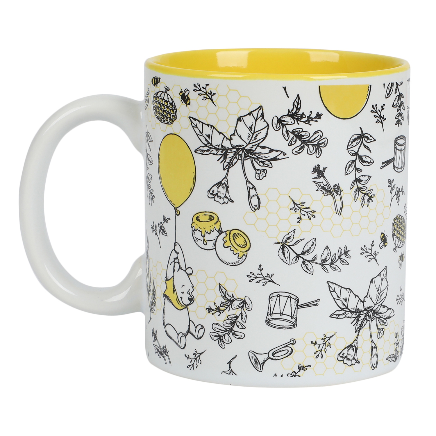 Winnie l'ourson avec peigne au miel et feuilles fond de tasse en céramique 16&nbsp;oz