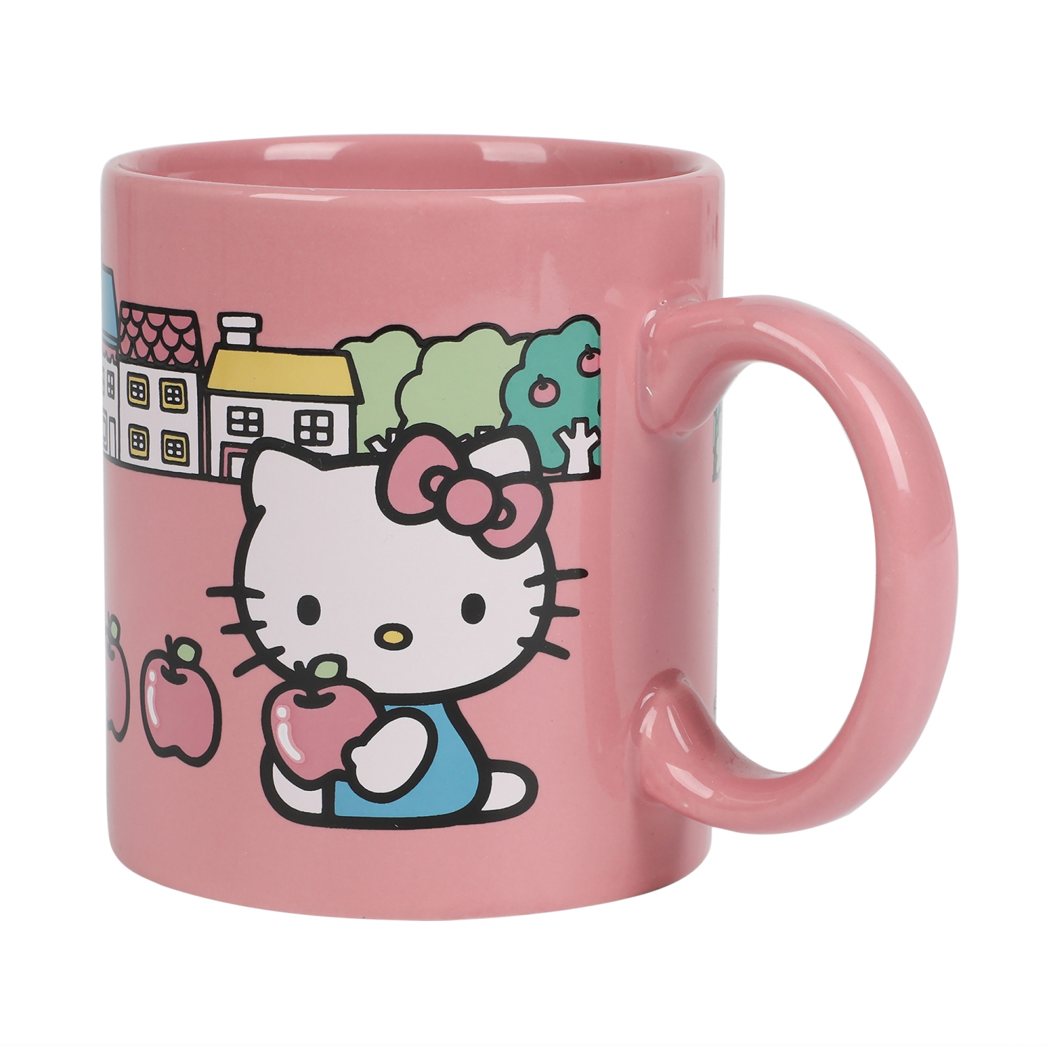 Hello Kitty City Background Pink 16oz Ceramic Mug