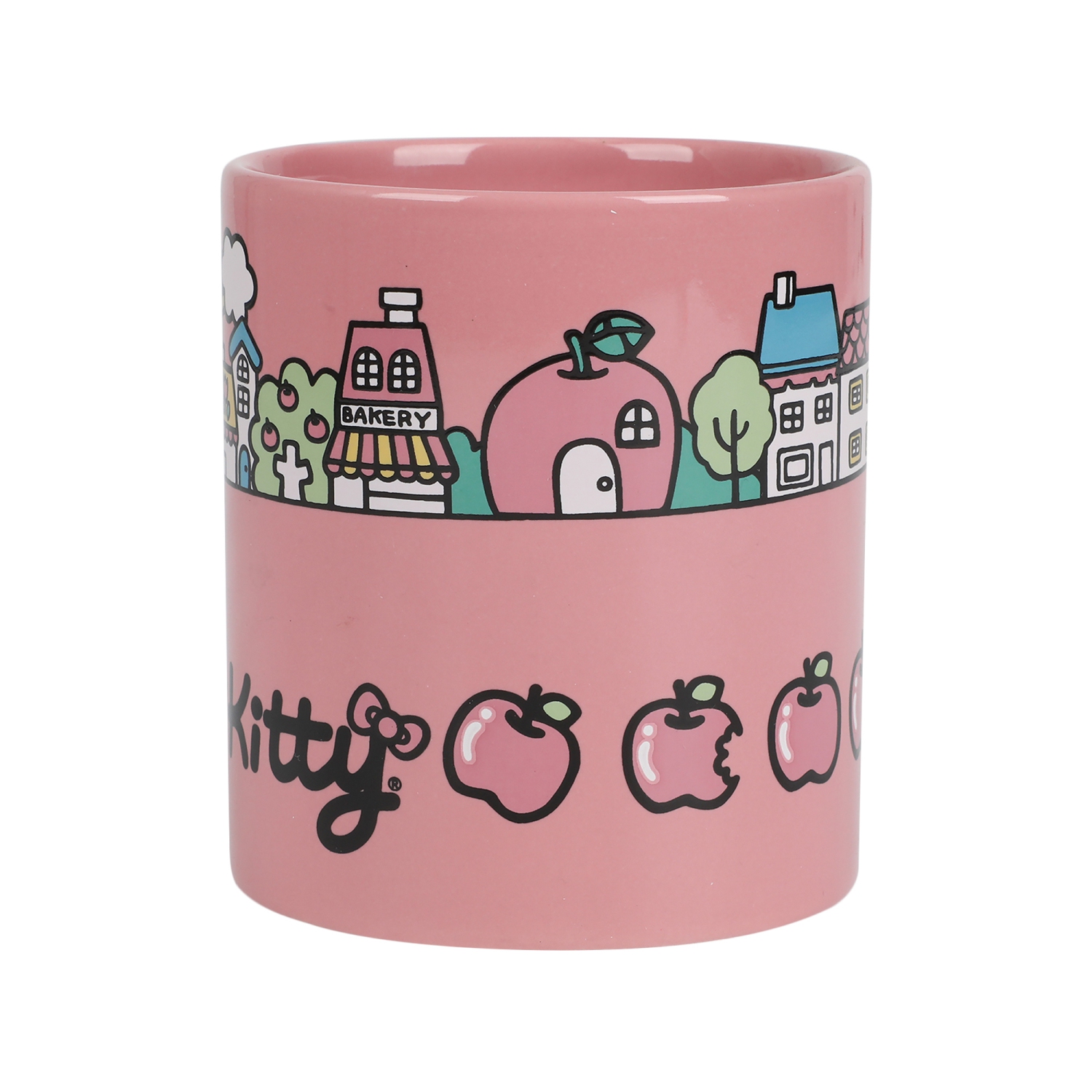 Hello Kitty City Background Pink 16oz Ceramic Mug