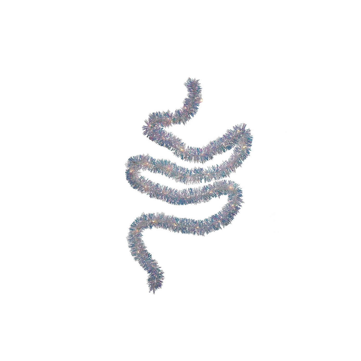 Guirlande de Noël scintillante iridescente éclairée à piles - LED blanc chaud - 9,25 pi