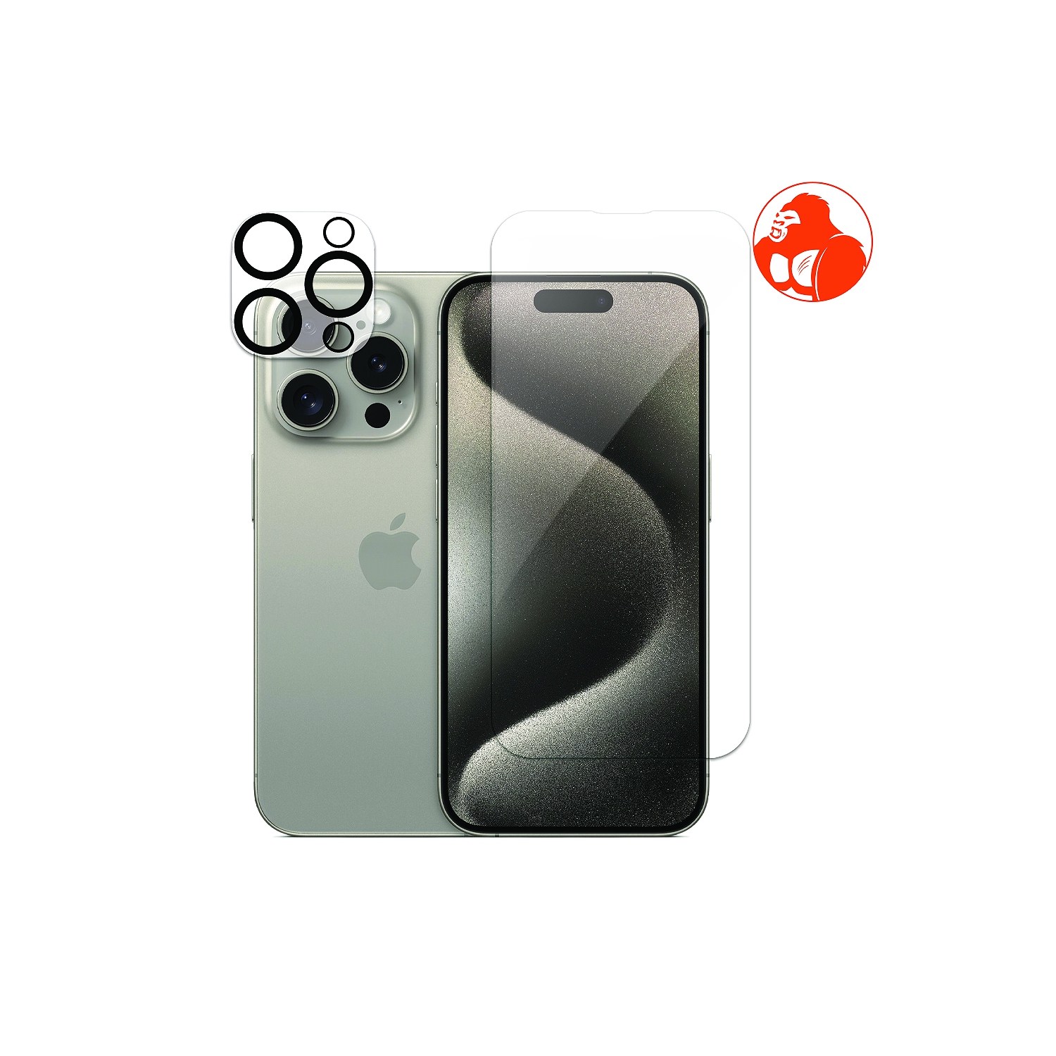 Uolo [Shield] iPhone 15 Pro Tempered Glass, Shatter-Proof, Screen Protector [9H Hardness] with Camera Lens Shield [Premium Gorilla Glass] & Align Tray