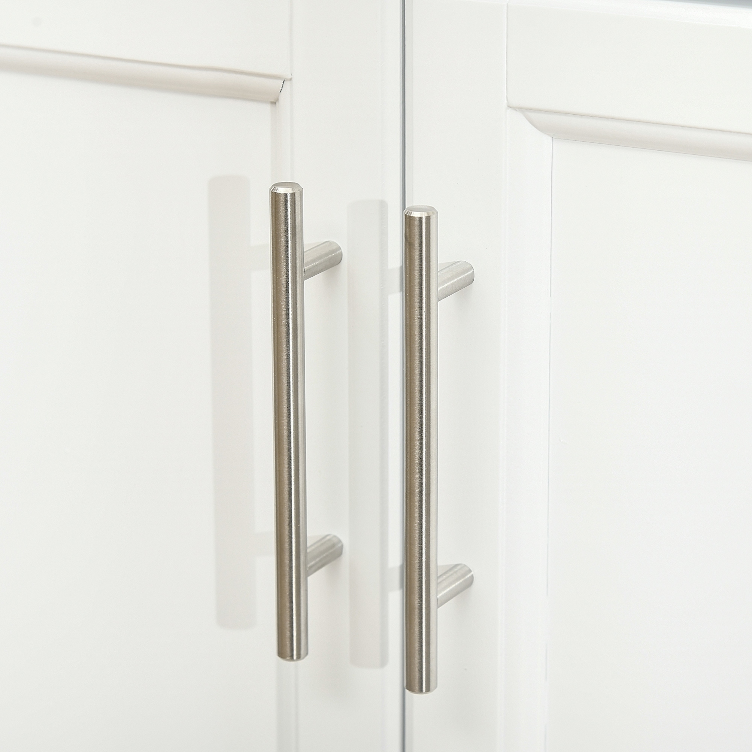 HOMCOM Kitchen Island with Stainless Steel Top, Rolling Kitchen Cart on Wheels with Storage Drawer, Cabinet, Towel Rack and Spice Rack, White