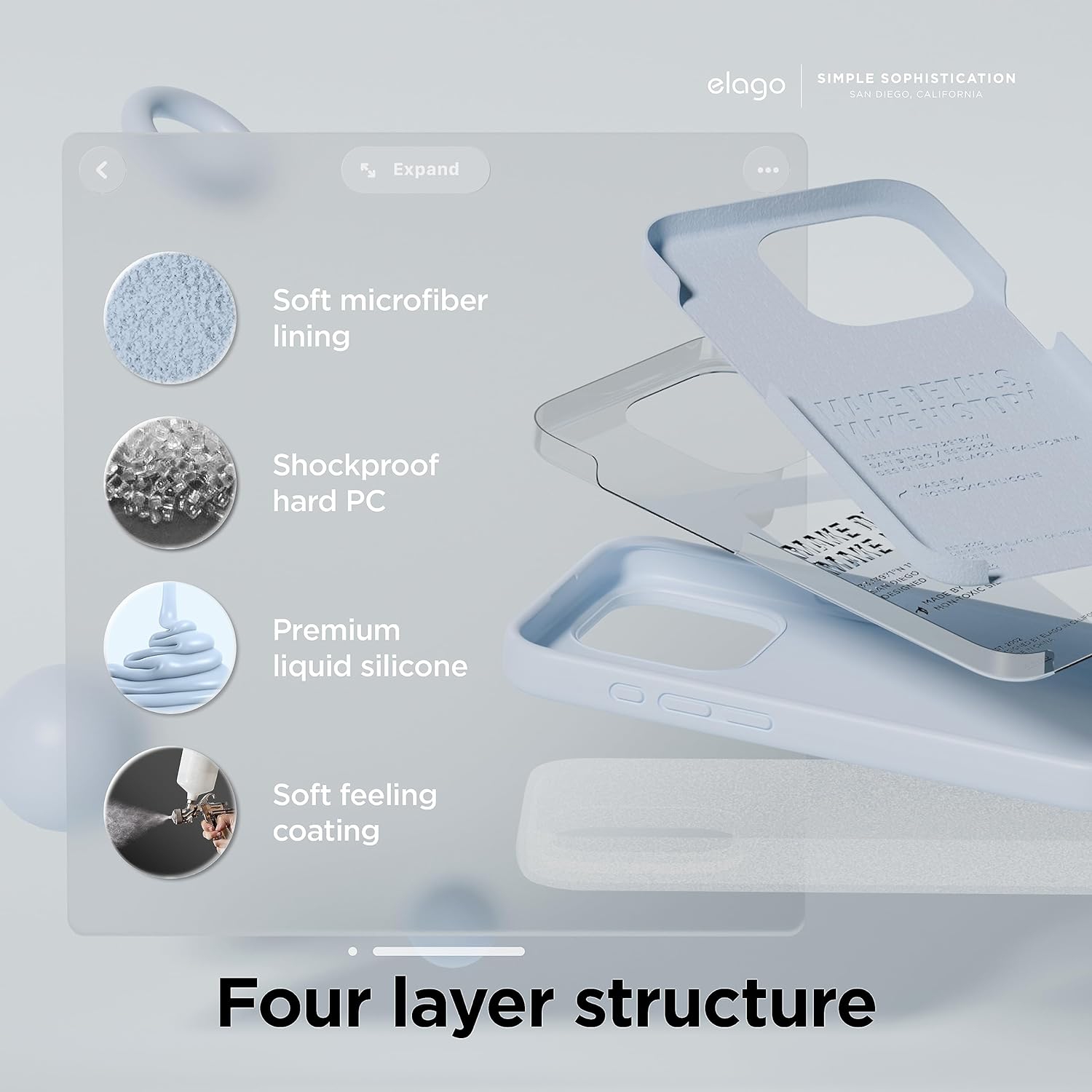 elago Compatible with iPhone 15 Pro Max Case, Liquid Silicone Case, Full Body Protective Cover, Shockproof, Slim Phone Case, Anti-Scratch Soft