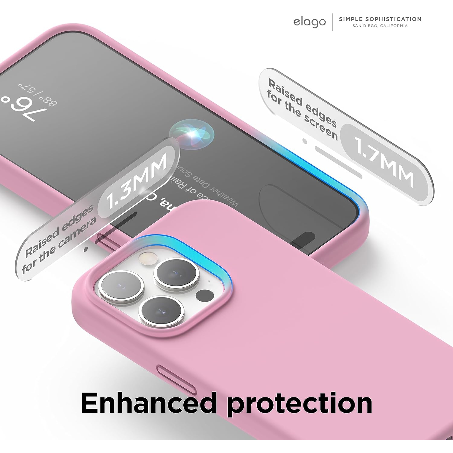 elago Compatible with iPhone 15 Pro Case, Liquid Silicone Case, Full Body Protective Cover, Shockproof, Slim Phone Case, Anti-Scratch Soft Microfiber