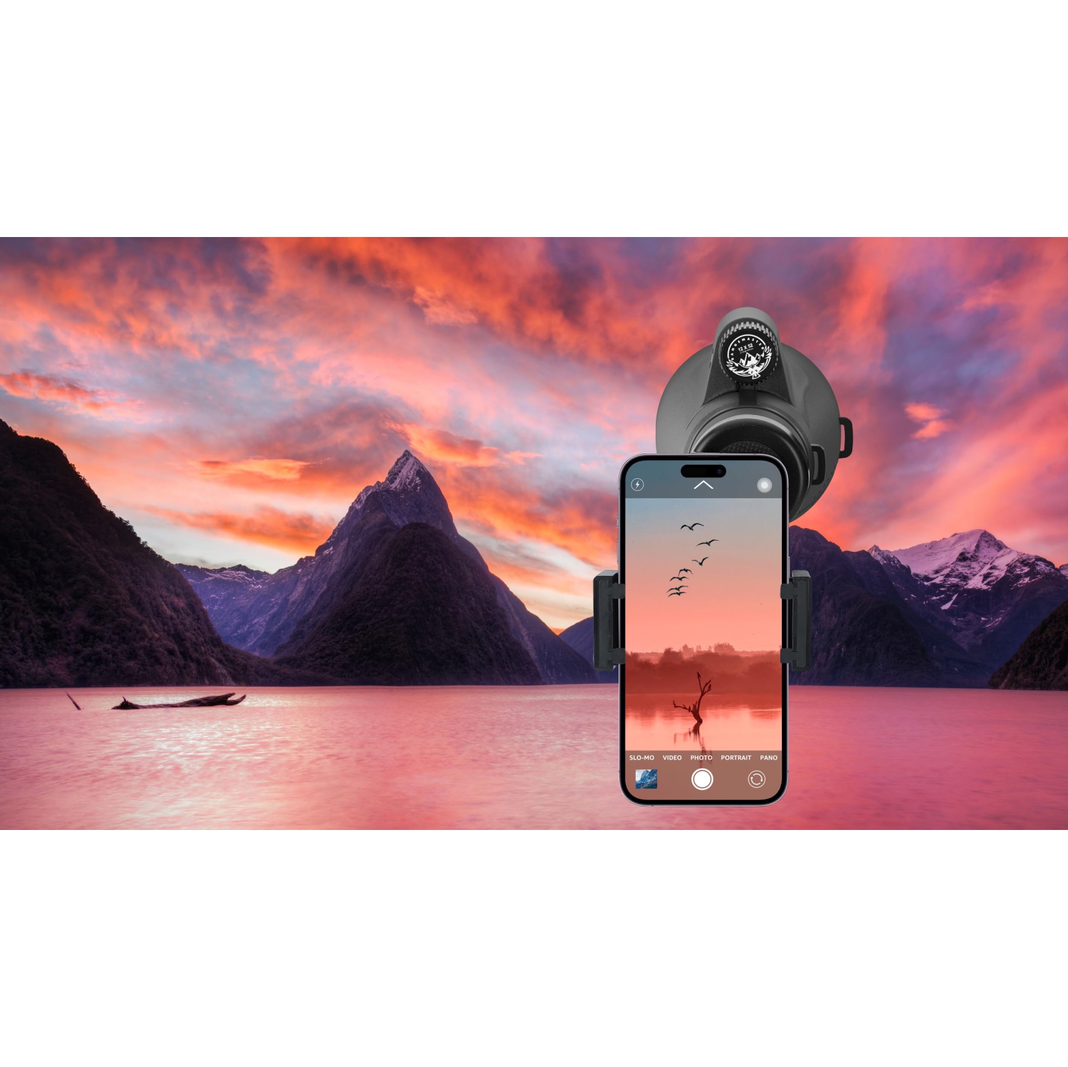 Python 12x52 Range Master Ultra HD Monocular Telescope High Powered for Adults with Smartphone Adapter, Leather Bag, Hand Strap