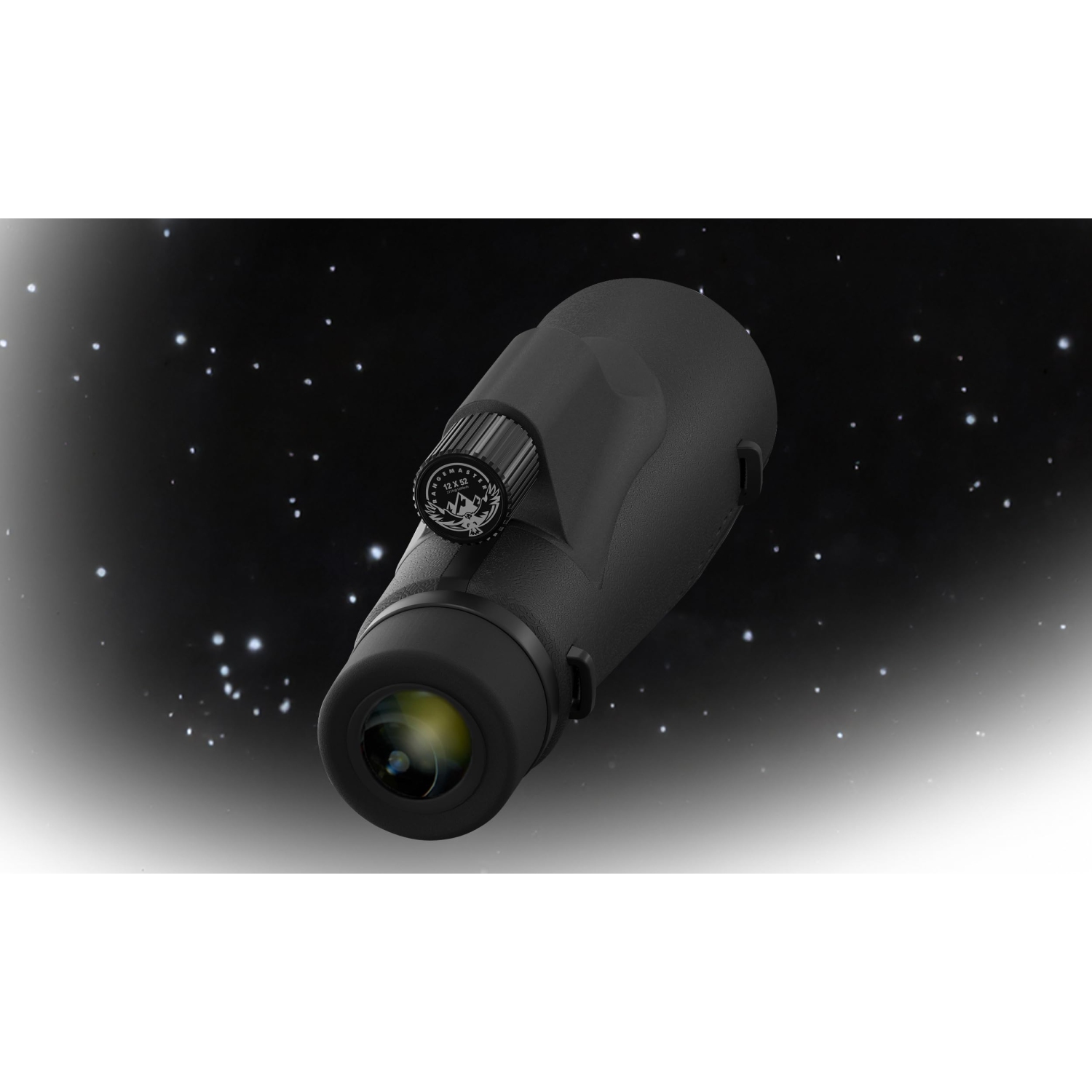 Python 12x52 Range Master Ultra HD Monocular Telescope High Powered for Adults with Smartphone Adapter, Leather Bag, Hand Strap