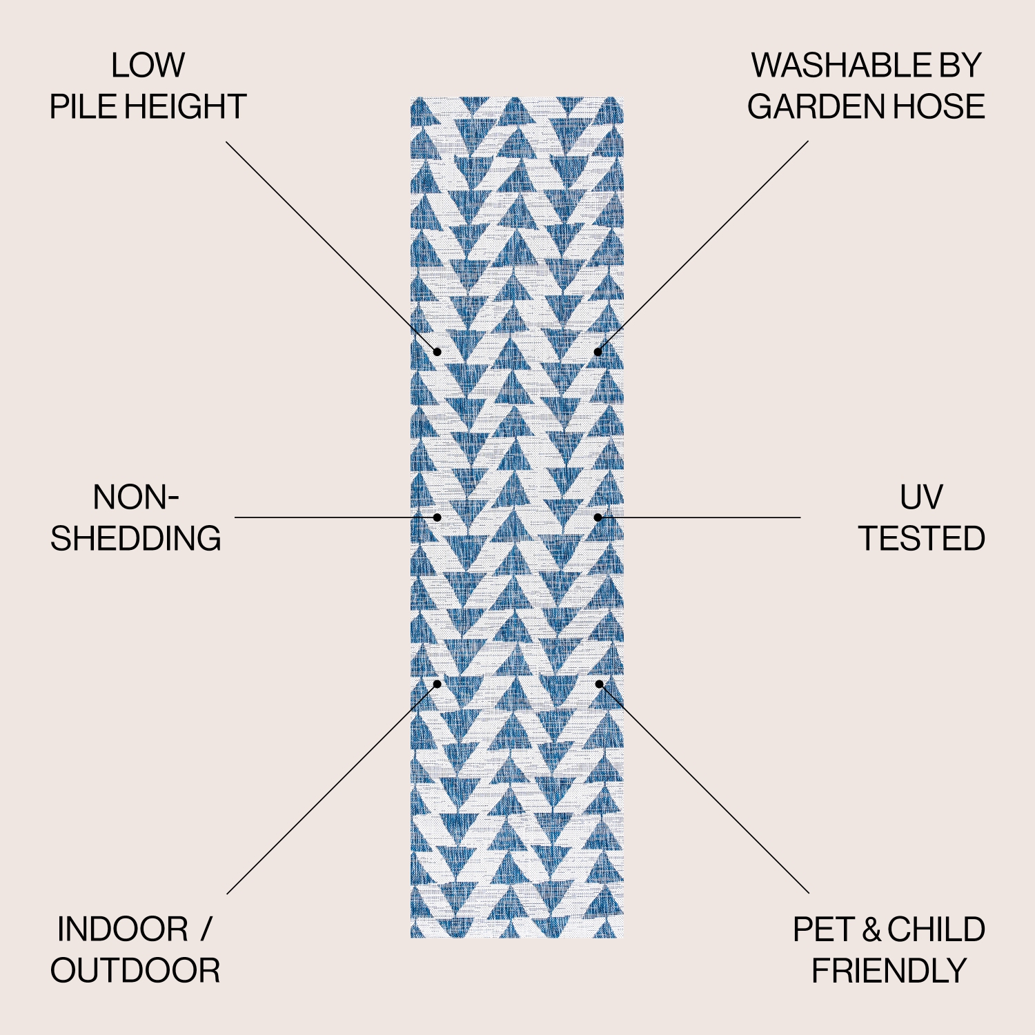 Tapis moderne tissé texturé à motif floral pour l'intérieur et l'extérieur Zinnia