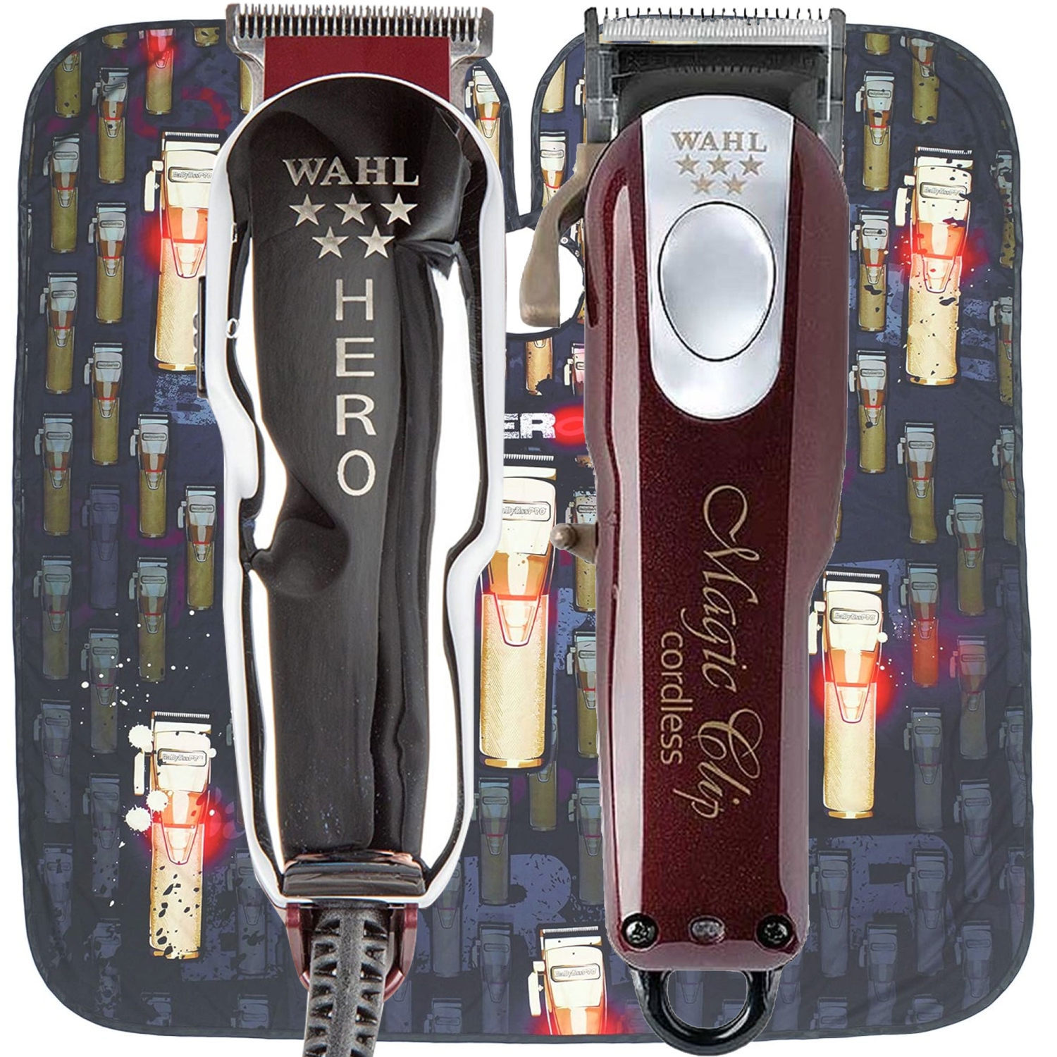 Wahl Professional 5-Star Magic Clipper 8148 + Hero Corded T Blade Trimmer & Cape