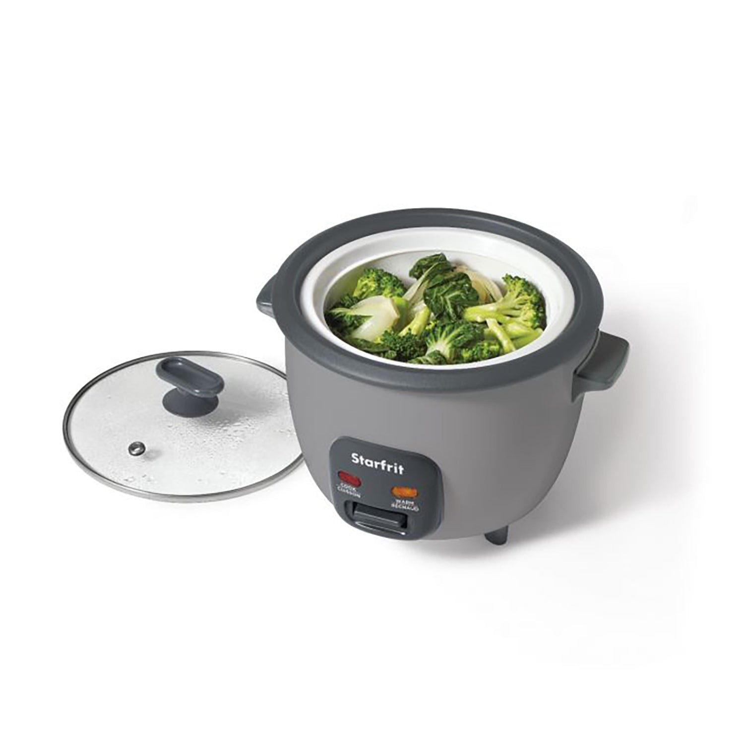 Starfrit - Electric Rice Cooker, 10 Liter Capacity, Non-Stick Surface, Gray
