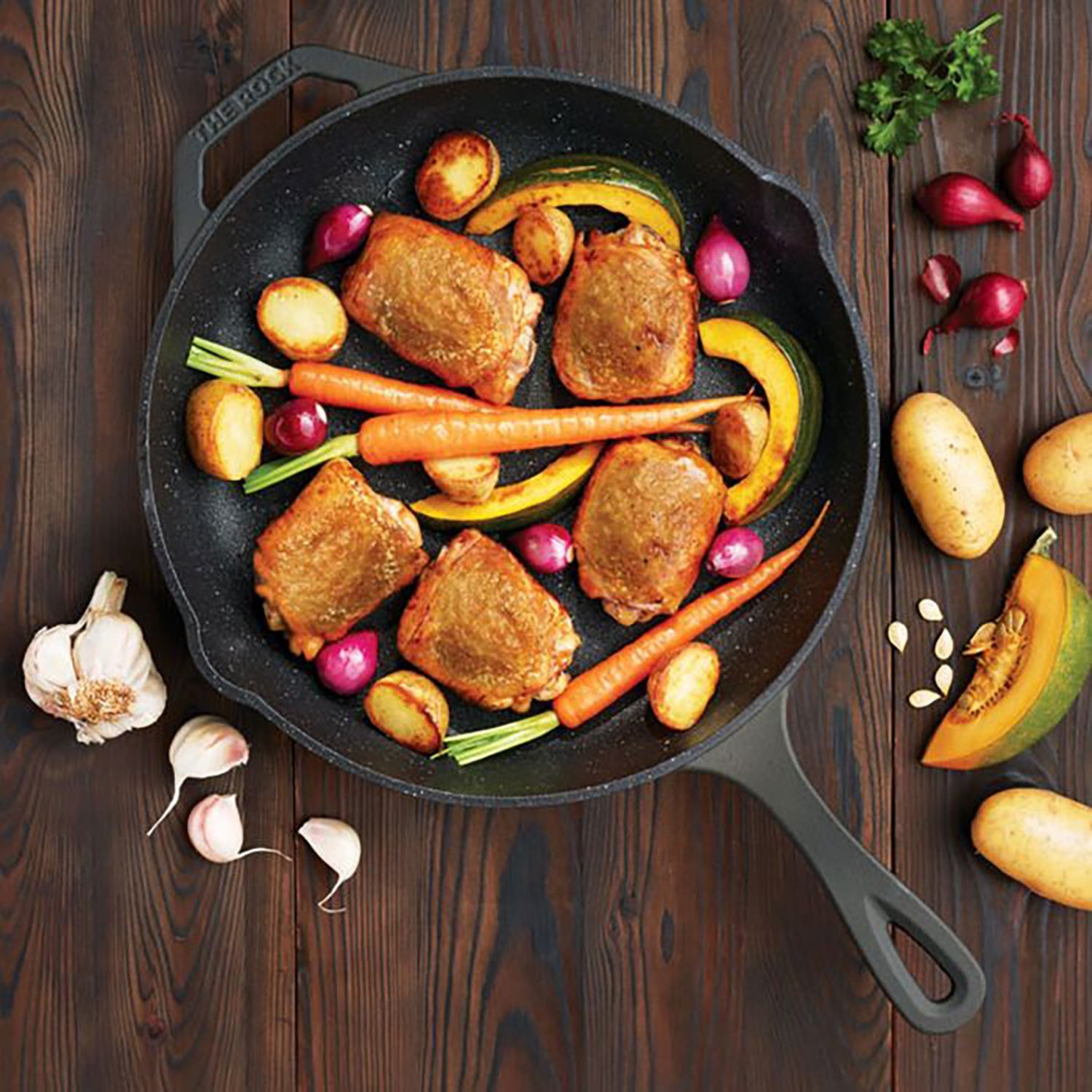 Starfrit - The Rock Cast Steel Frying Pan, 10" Diameter, Non-Stick Surface, Black