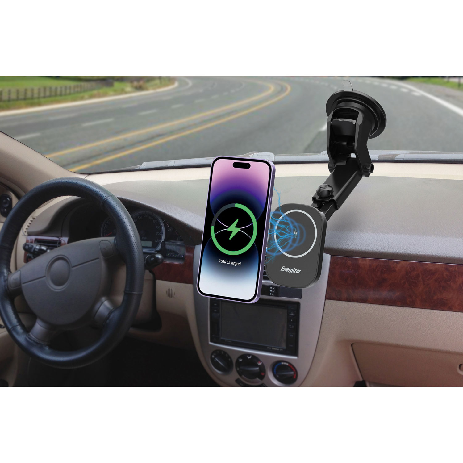 Chargeur magnétique sans fil pour l'auto avec fixation pour bouche d'air de 15 W d'Energizer