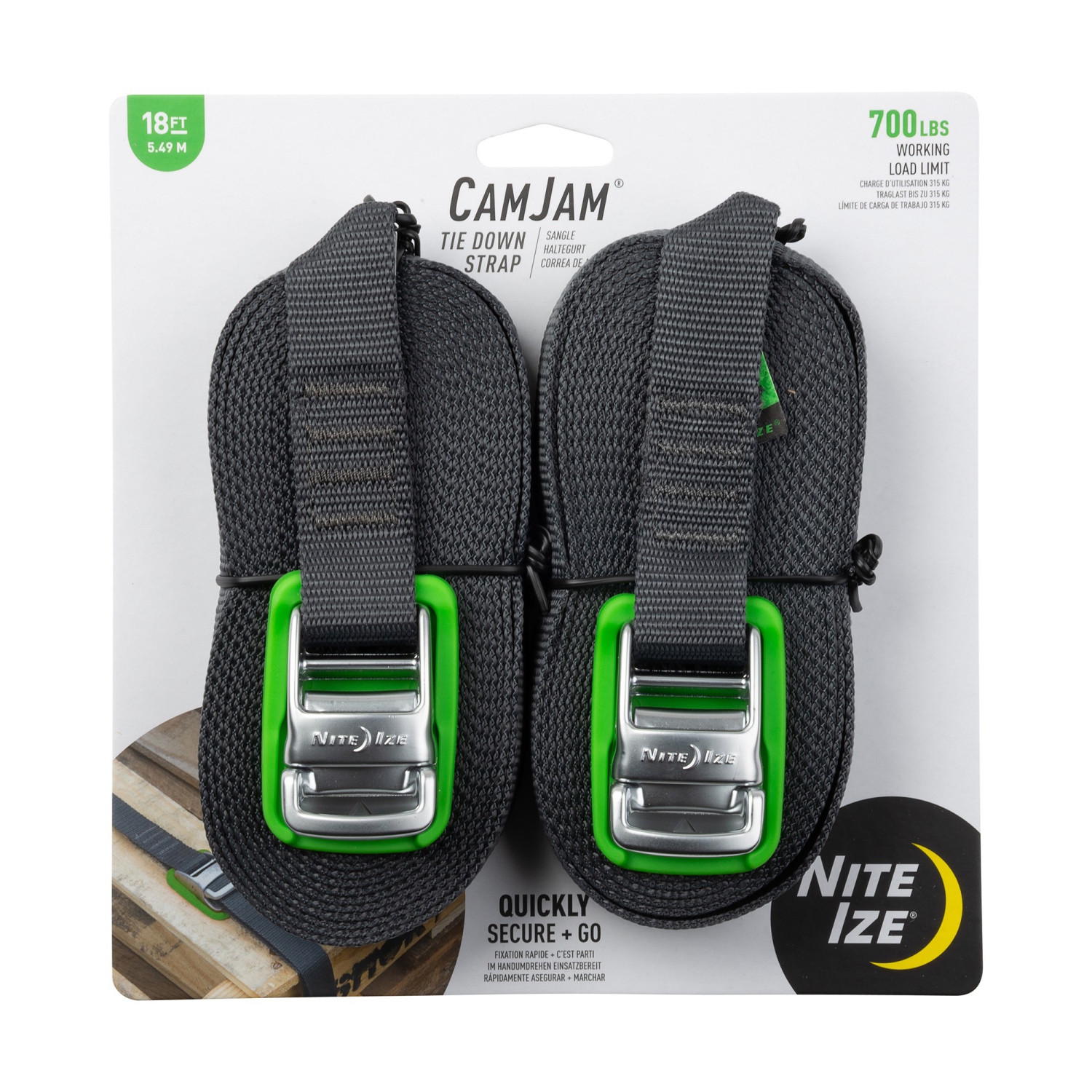 Nite Ize CamJam Tie Down Strap 18 ft. - 2 Pack