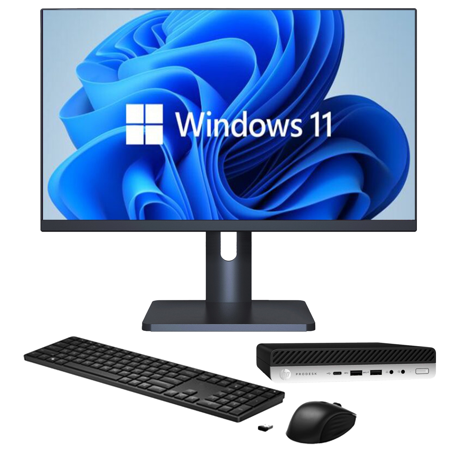 Refurbished - HP ProDesk 600 G4 Tiny Desktop Computer PC, Windows 11 Pro, Intel Core i5-8500T 8th Gen Processor, 8GB DDR4 RAM, 1TB SSD - New 27 inch