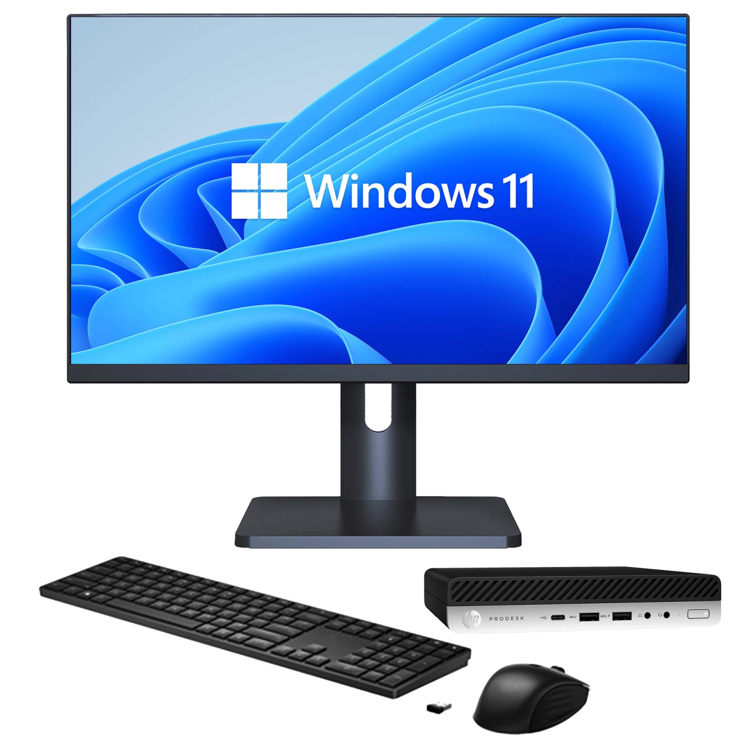 Refurbished - HP ProDesk 600 G4 Desktop Mini Business Computer PC| New 27 inch Monitor (Intel Core i5-8500T 8th Gen Processor | 8GB DDR4 RAM | 512GB