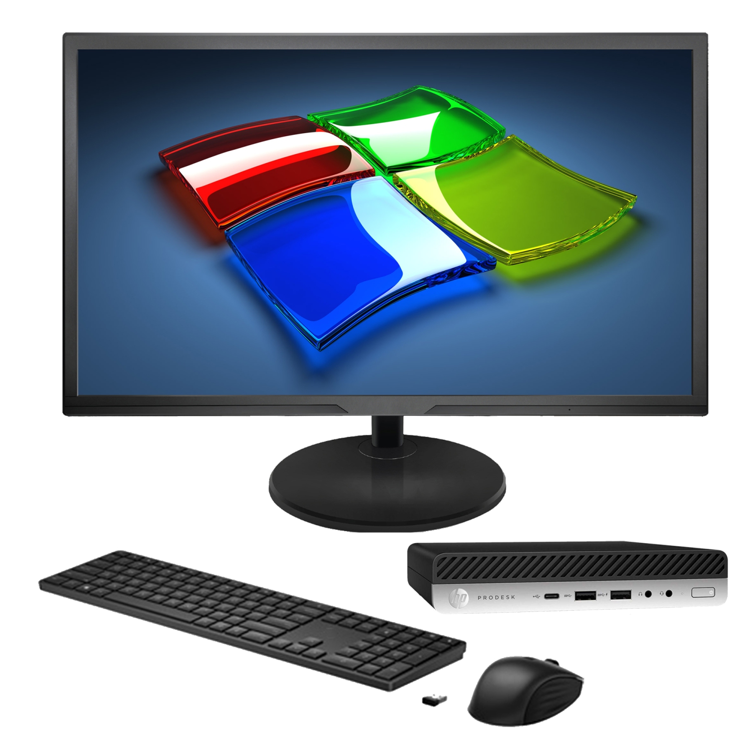 Refurbished - HP ProDesk 600 G4 Desktop Mini Business Computer PC| New 22 inch Monitor (Intel Core i5-8500T 8th Gen Processor | 8GB DDR4 RAM | 512GB