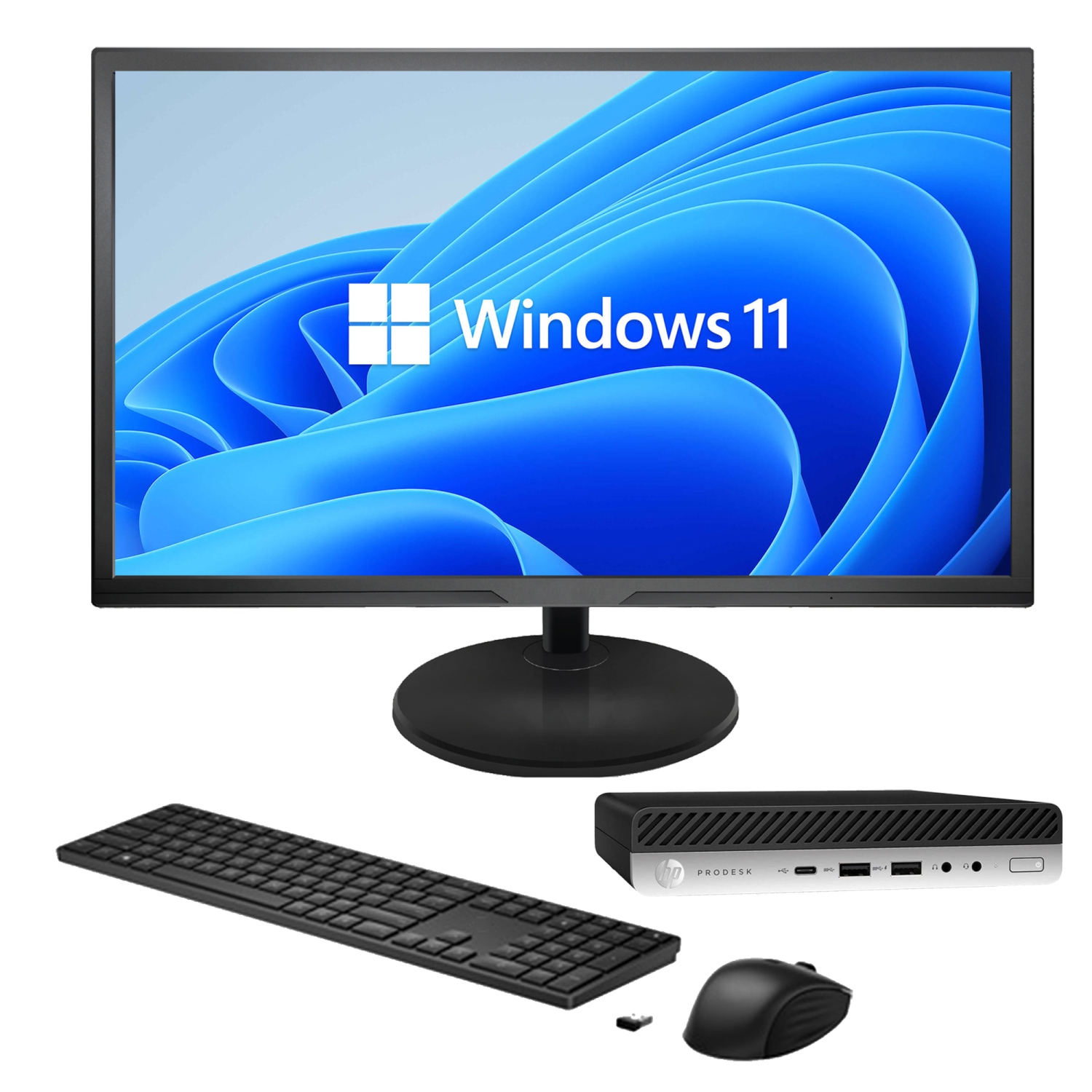Refurbished (Good) - HP ProDesk 600 G4 Desktop Mini Business PC | Intel Core i5-8500T 8th Gen Processor | 8GB RAM | 256GB SSD | Windows 11 Pro - New 22 inch Monitor