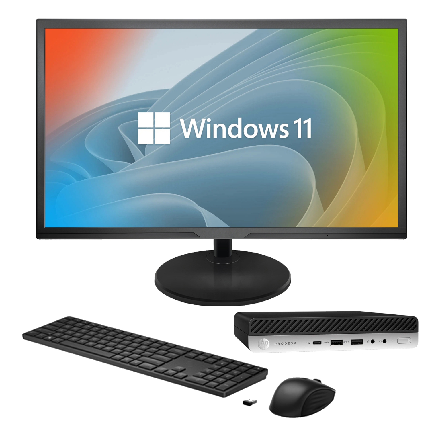 Refurbished - HP ProDesk 600 G4 Desktop Mini Business Computer PC| New 22 inch Monitor (Intel Core i5-8500T 8th Gen Processor| 1TB SSD| 16GB DDR4