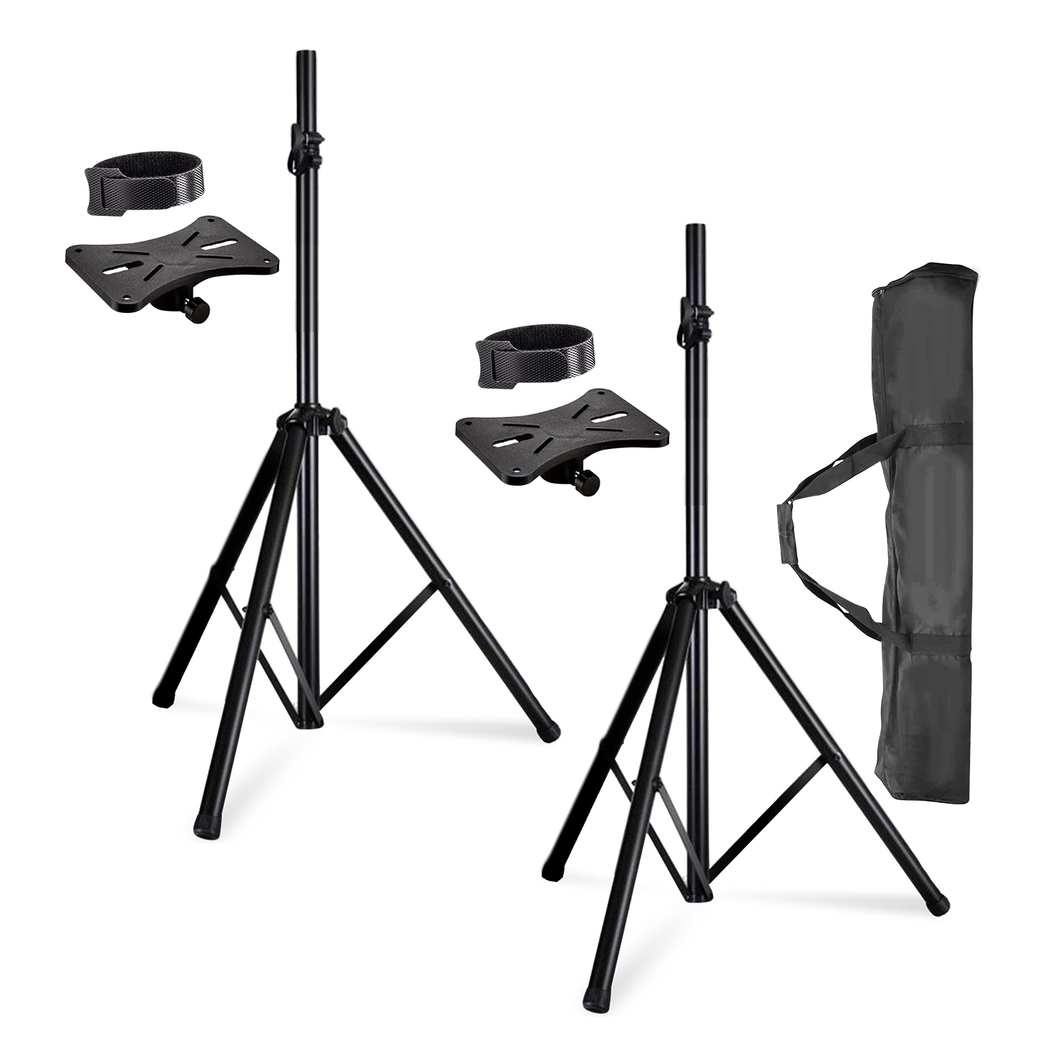 5 Core Speakers Stands 2 Pieces Black Heavy Duty Height Adjustable Tripod PA Monitor Holder for Large Speakers DJ Stand Para Bocinas -SS HD 2PK BLK WOB