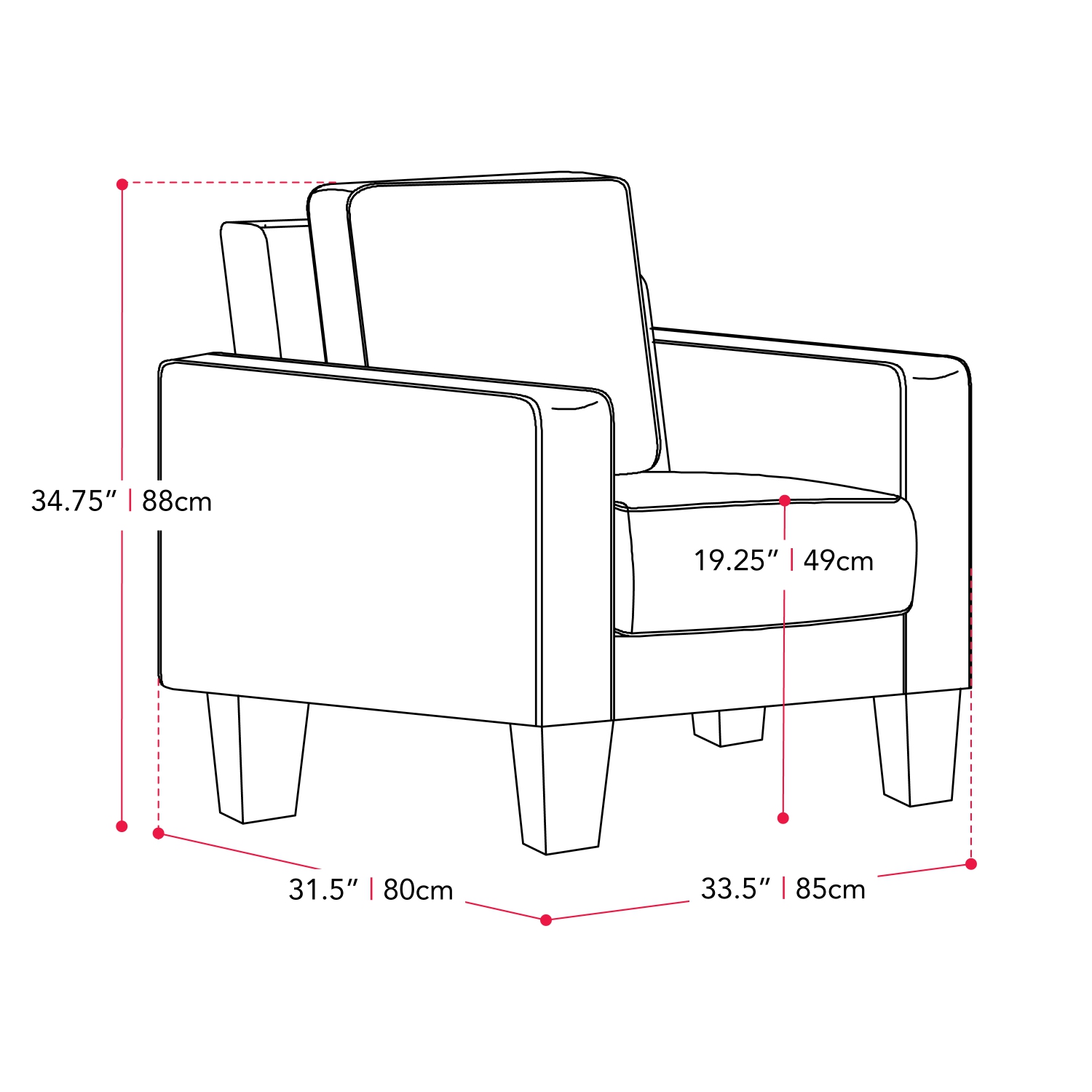 Fauteuil d'appoint en tissu bleu Georgia de CorLiving