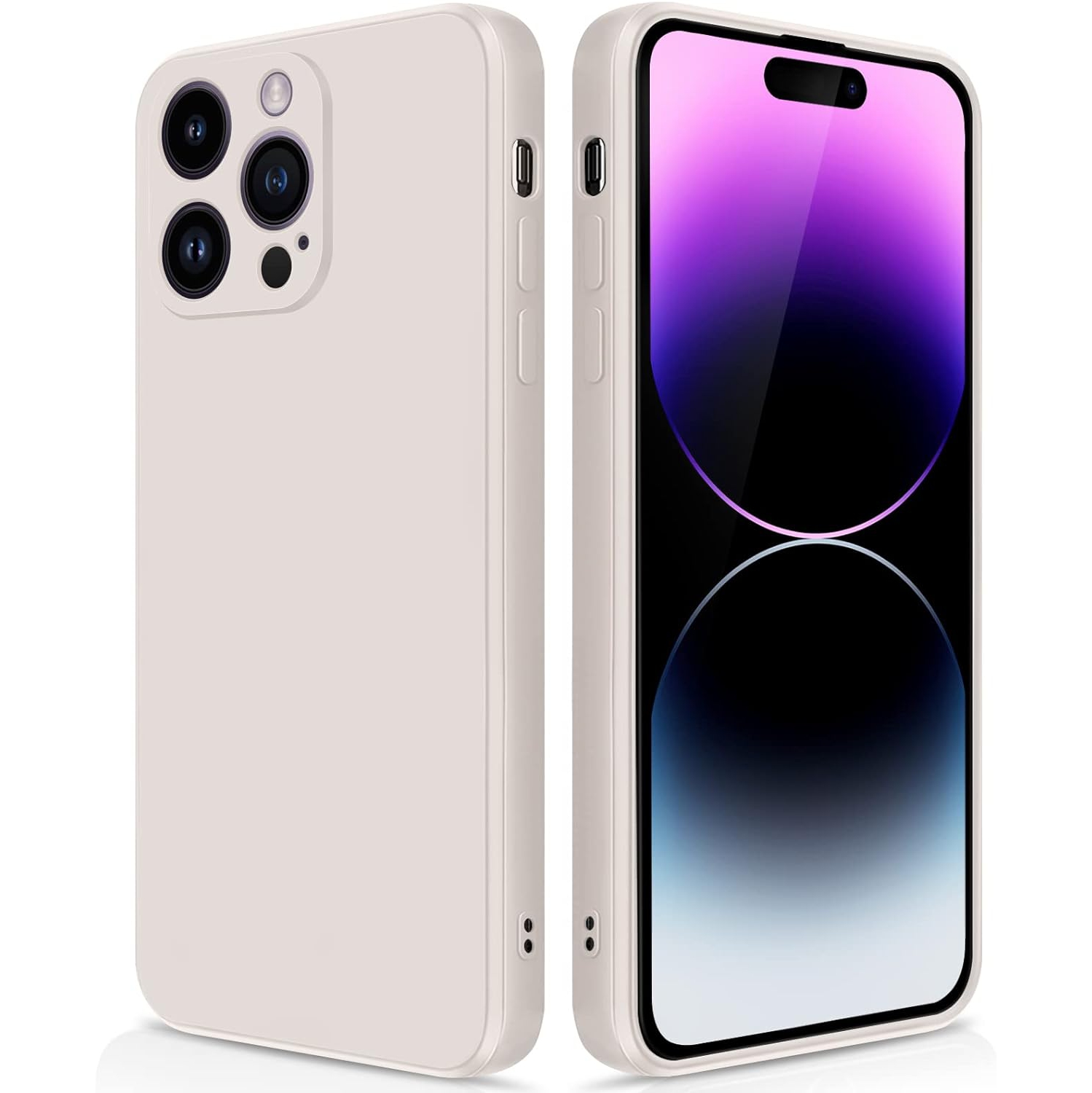 Silicone Slim Full-Body Protective Cover Case for iPhone 15 Pro, Soft Silicone Bumper Cover Shockproof Protective Anti-Scratch Case