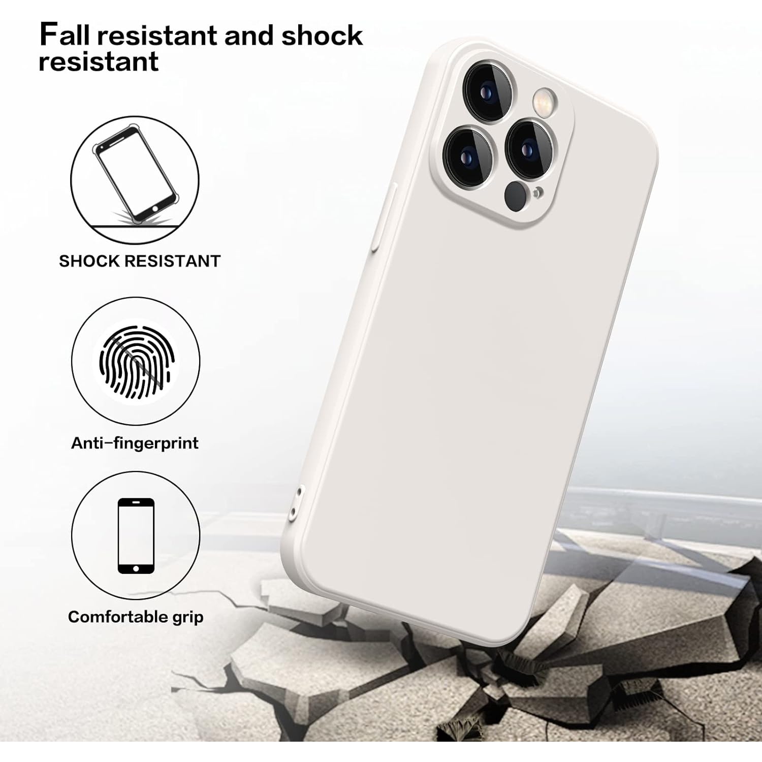 Silicone Slim Full-Body Protective Cover Case for iPhone 15 Pro, Soft Silicone Bumper Cover Shockproof Protective Anti-Scratch Case