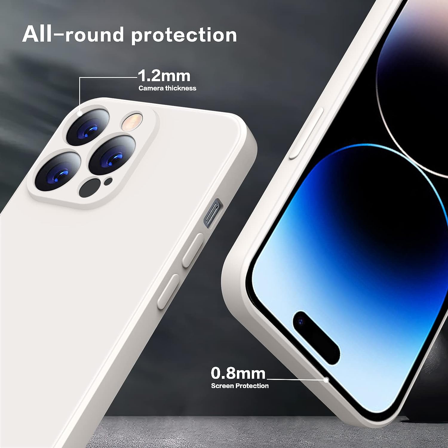 Silicone Slim Full-Body Protective Cover Case for iPhone 15 Pro, Soft Silicone Bumper Cover Shockproof Protective Anti-Scratch Case