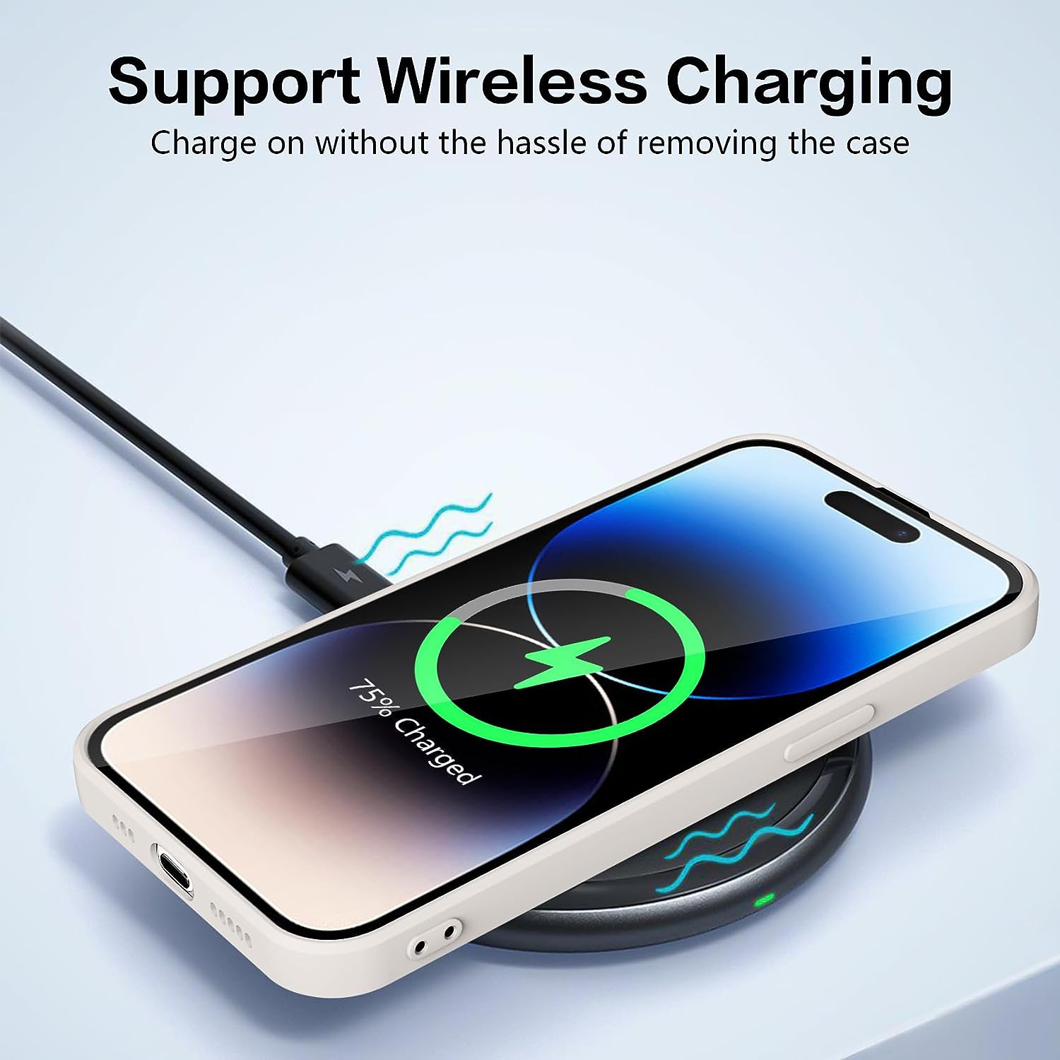 Silicone Slim Full-Body Protective Cover Case for iPhone 15 Pro, Soft Silicone Bumper Cover Shockproof Protective Anti-Scratch Case