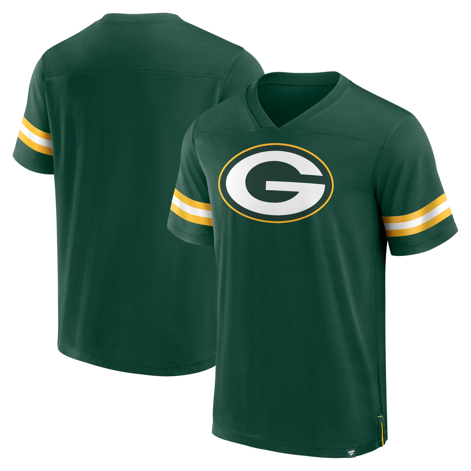 Men's Green Bay Packers NFL Hashmark V-neck Crewneck Short Sleeve Jersey