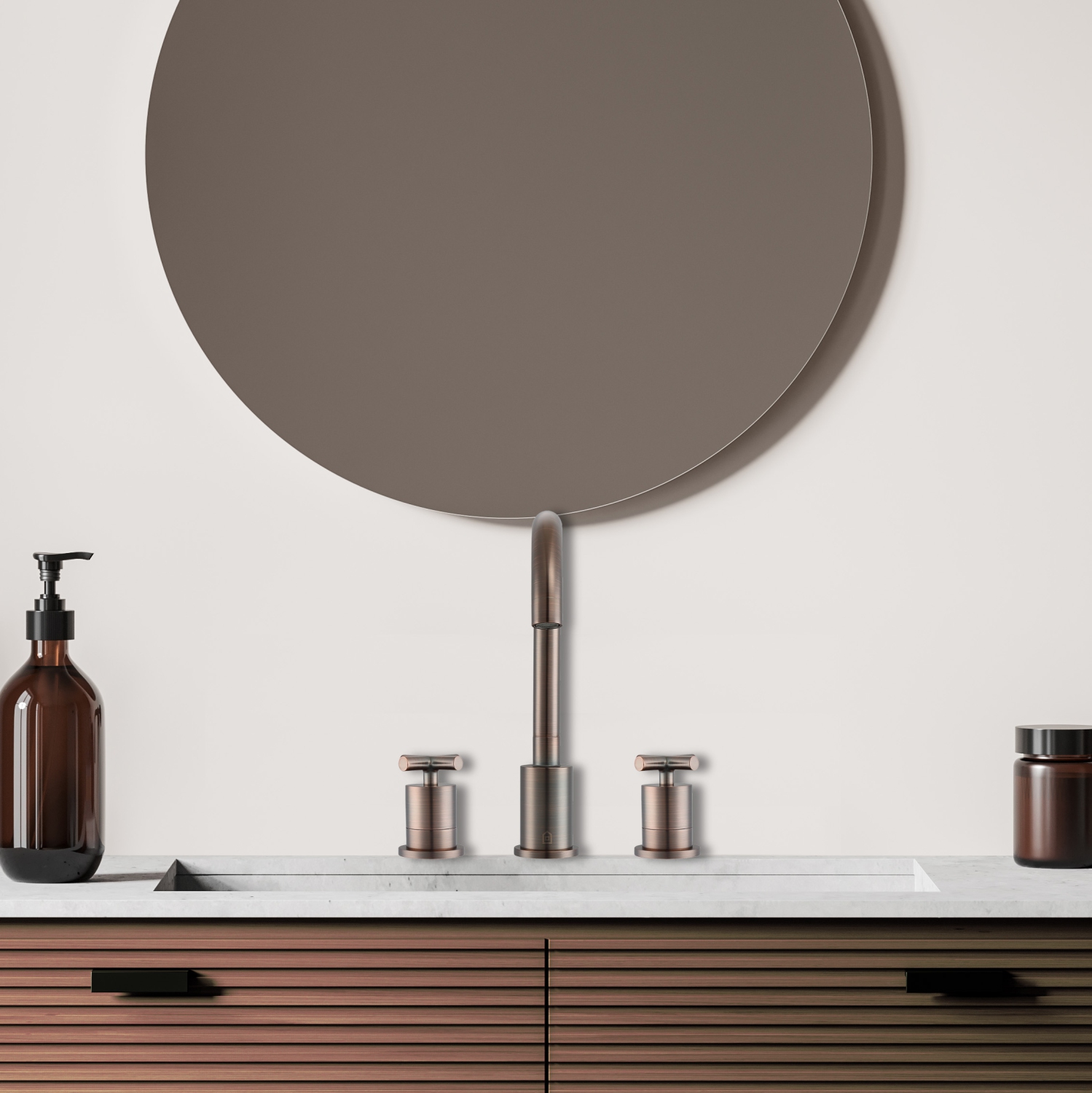 Ancona Ava Widespread Cross-Handle 3-Hole Bathroom Faucet in Oil Rubbed Bronze