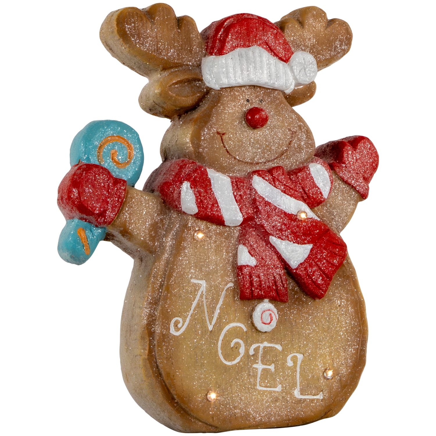 LED Lighted "Noel" Gingerbread Reindeer Christmas Decoration - 14.25"