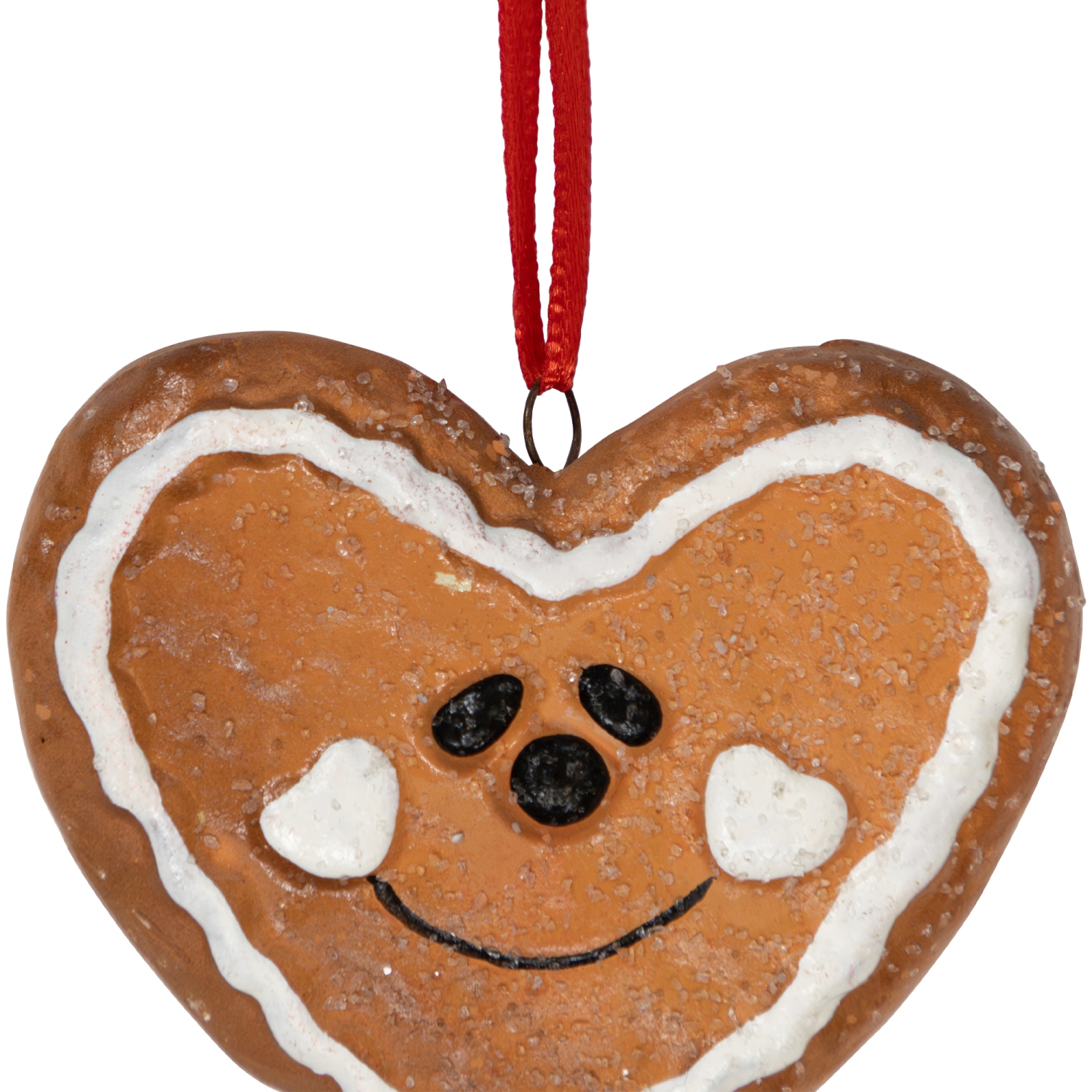 Gingerbread Heart Star Tree and Diamond Christmas Ornaments - 2.5" - Brown - Set of 4