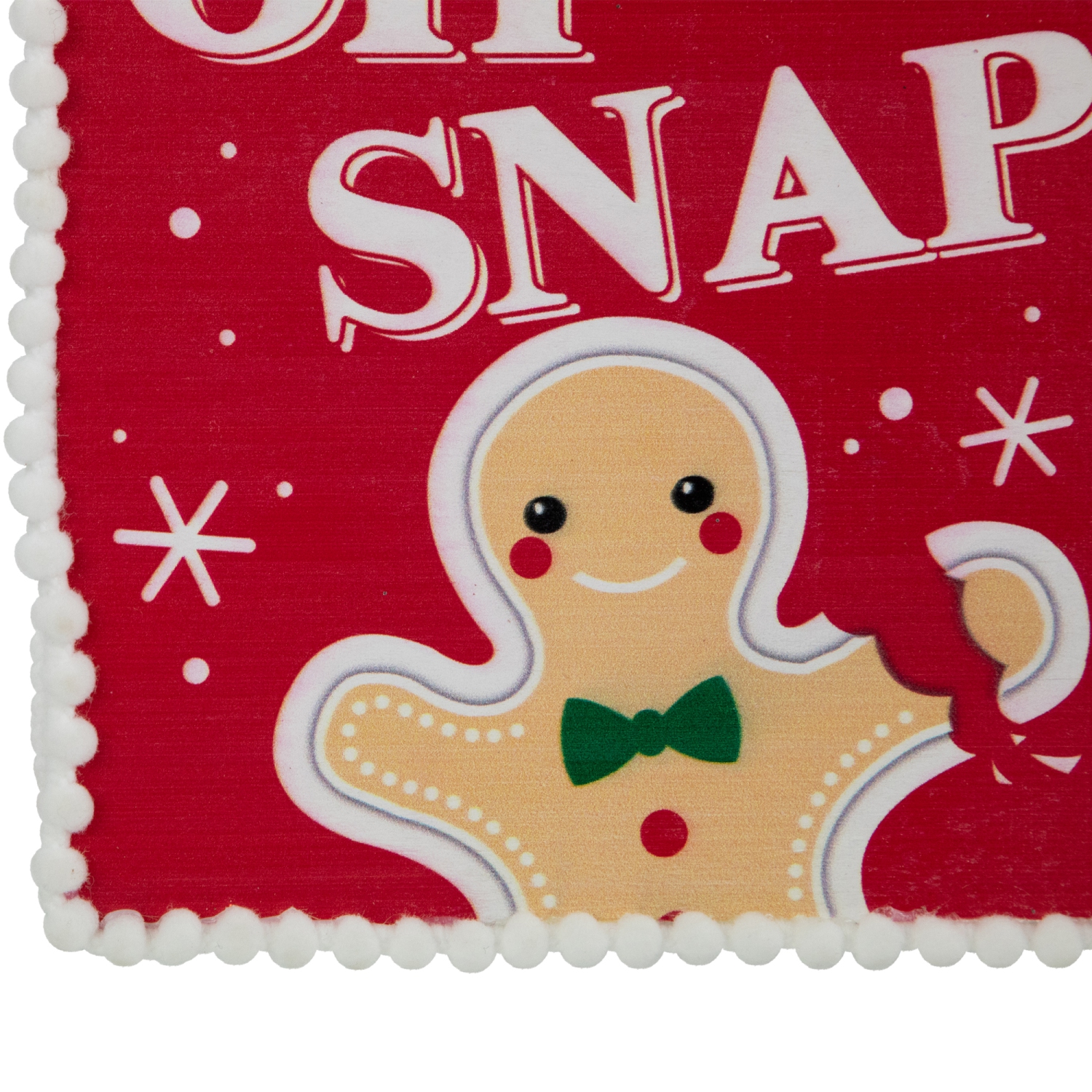 6.25" Gingerbread Man "OH SNAP" Square Christmas Ornament