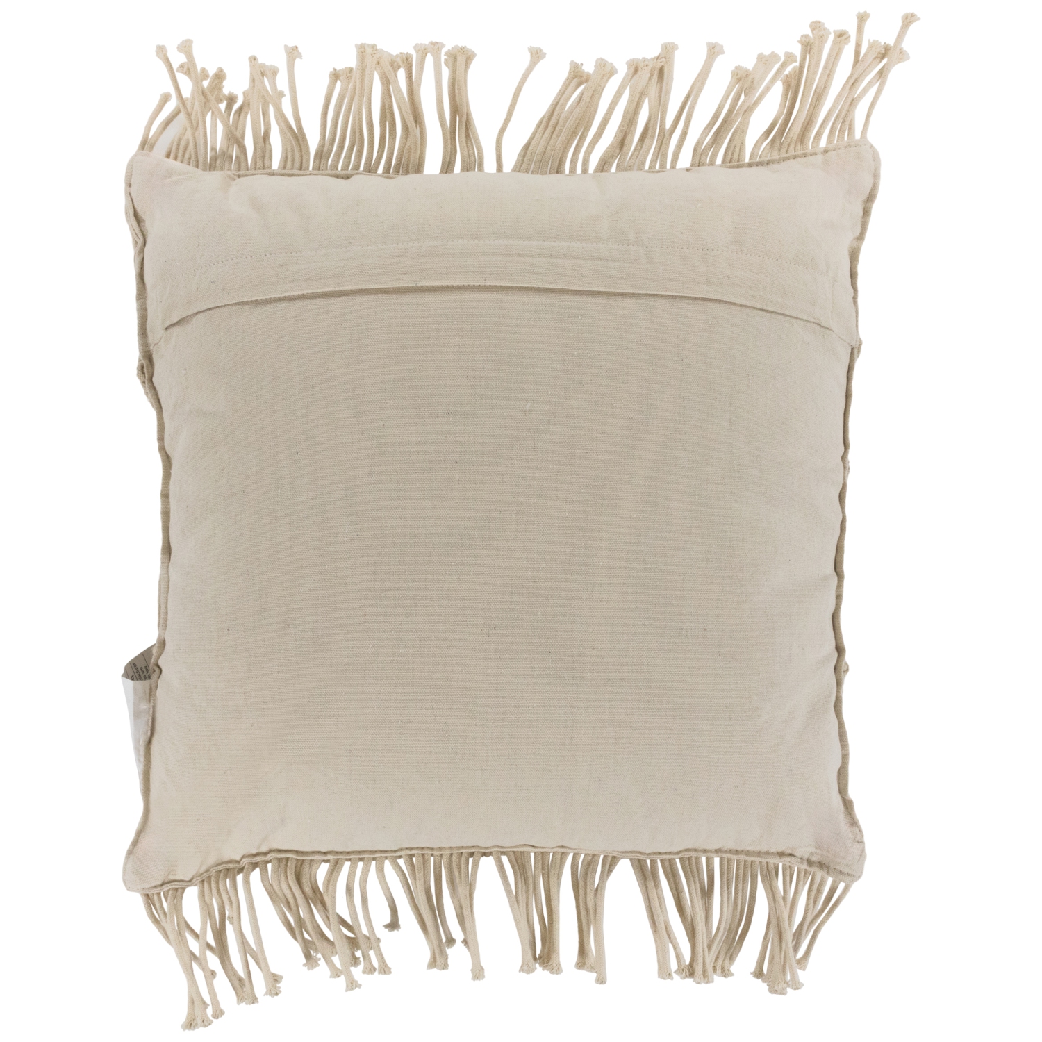 Coussin décoratif carré à macramé fait à la main en coton naturel de 18 po
