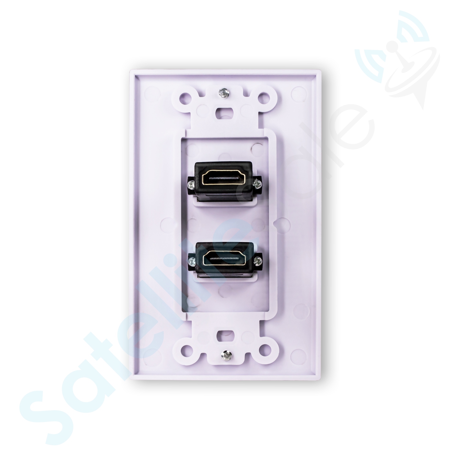 SatelliteSale Universal HDMI 1.4 Wall Plate Female to Female 10.2Gbps 4K/30Hz White With Screws And Wall Bracket Included