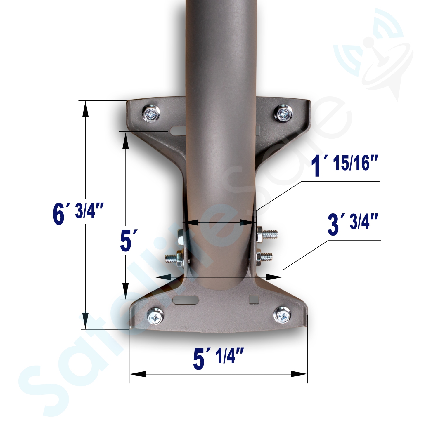 SatelliteSale Universal J Pipe Roof Antenna Mount 1-5/8″ Diameter Compatible with DISH Network Satellite Dishes 39 Inches long