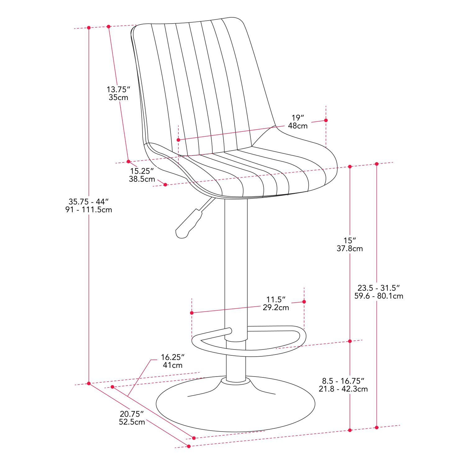 Tabourets de bar ajustables en or de CorLiving - Ensemble de 2