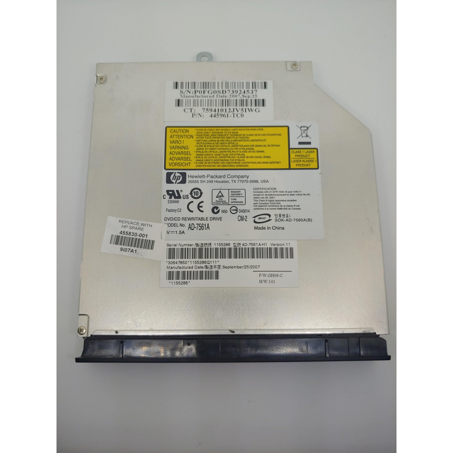 HP DVDÂ±RW DL lightScribe Drive Sourced from Working Laptop SOK-AD-7560A(B)