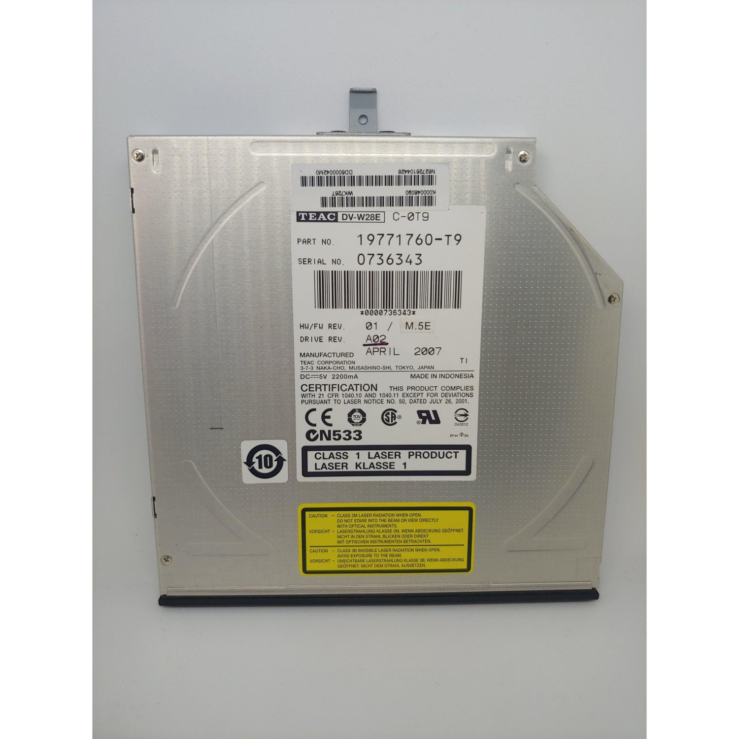 Lecteur DVD RW DV-W28E C-0T9 de TEAC – Nouveau lecteur optique pour ordinateurs portatifs