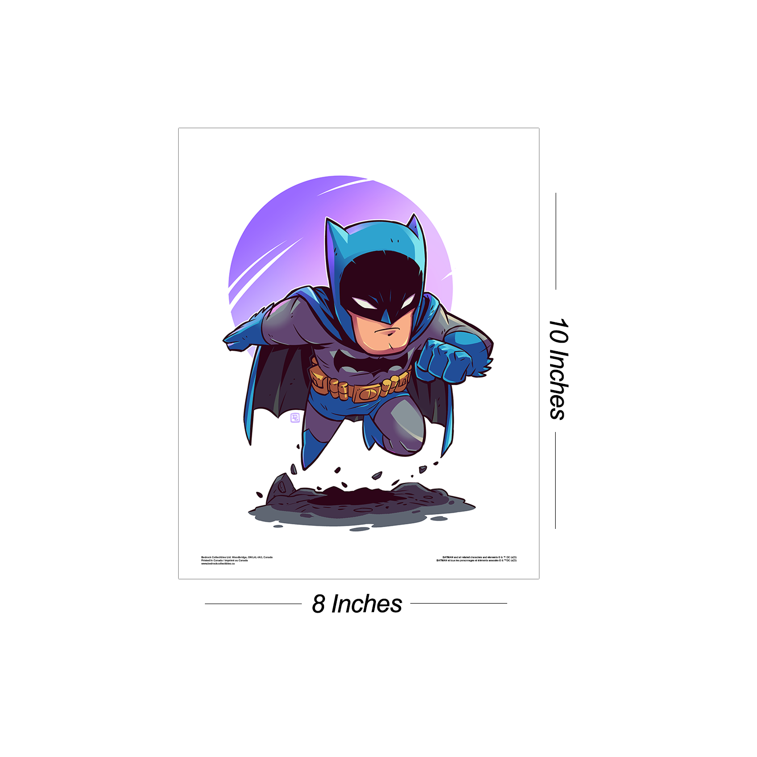 Bedrock Collectibles DC Comics Batman - Chibitz Art Print, 8 x 10 po, non encadré