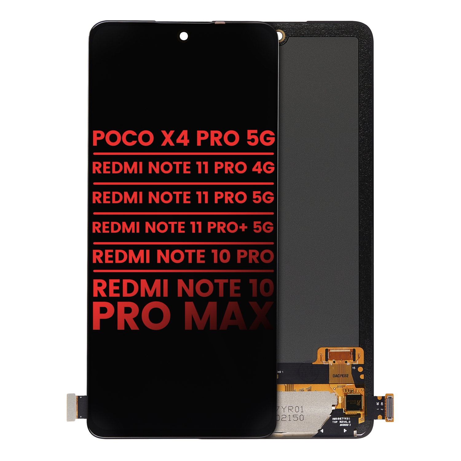 OLED Assembly Without Frame Compatible With Xiaomi Poco X4 Pro 5G/Redmi Note 11 Pro 4G/Note 11 Pro 5G/Note 11 Pro+ 5G/Redmi Note 10 Pro/Redmi Note 10