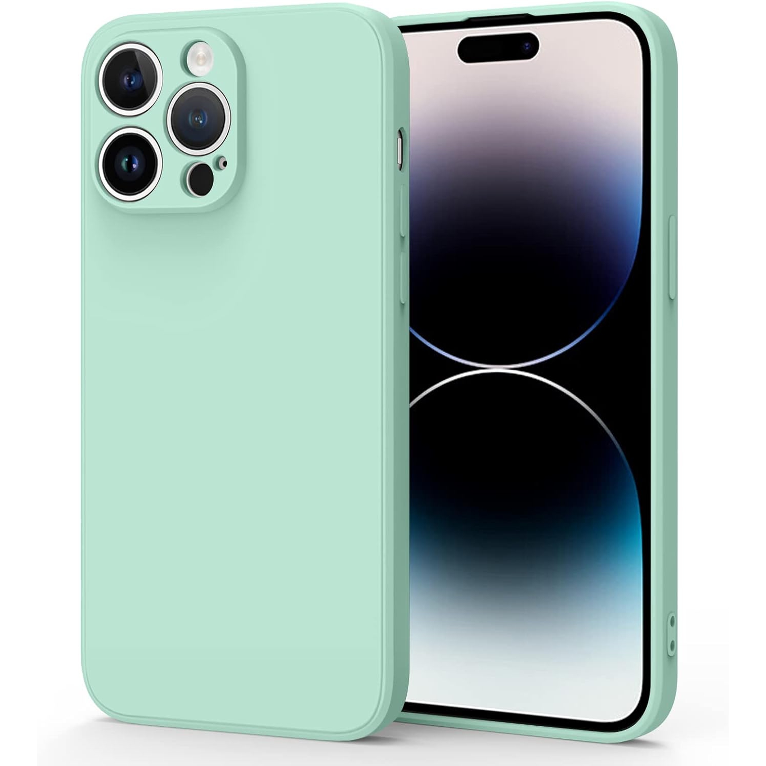 Silicone Slim Full-Body Protective Cover Case for iPhone 15 Pro Max, Soft Silicone Bumper Cover Shockproof Protective Anti-Scratch Case