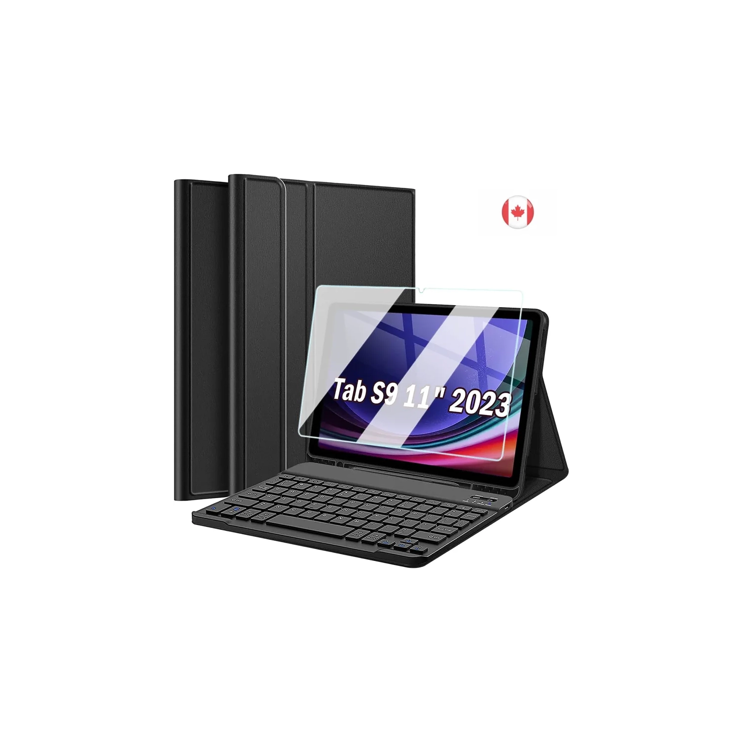 Black Samsung Galaxy Tab S9 11 Inch 2023 Keyboard Case with Screen Protector and Stand