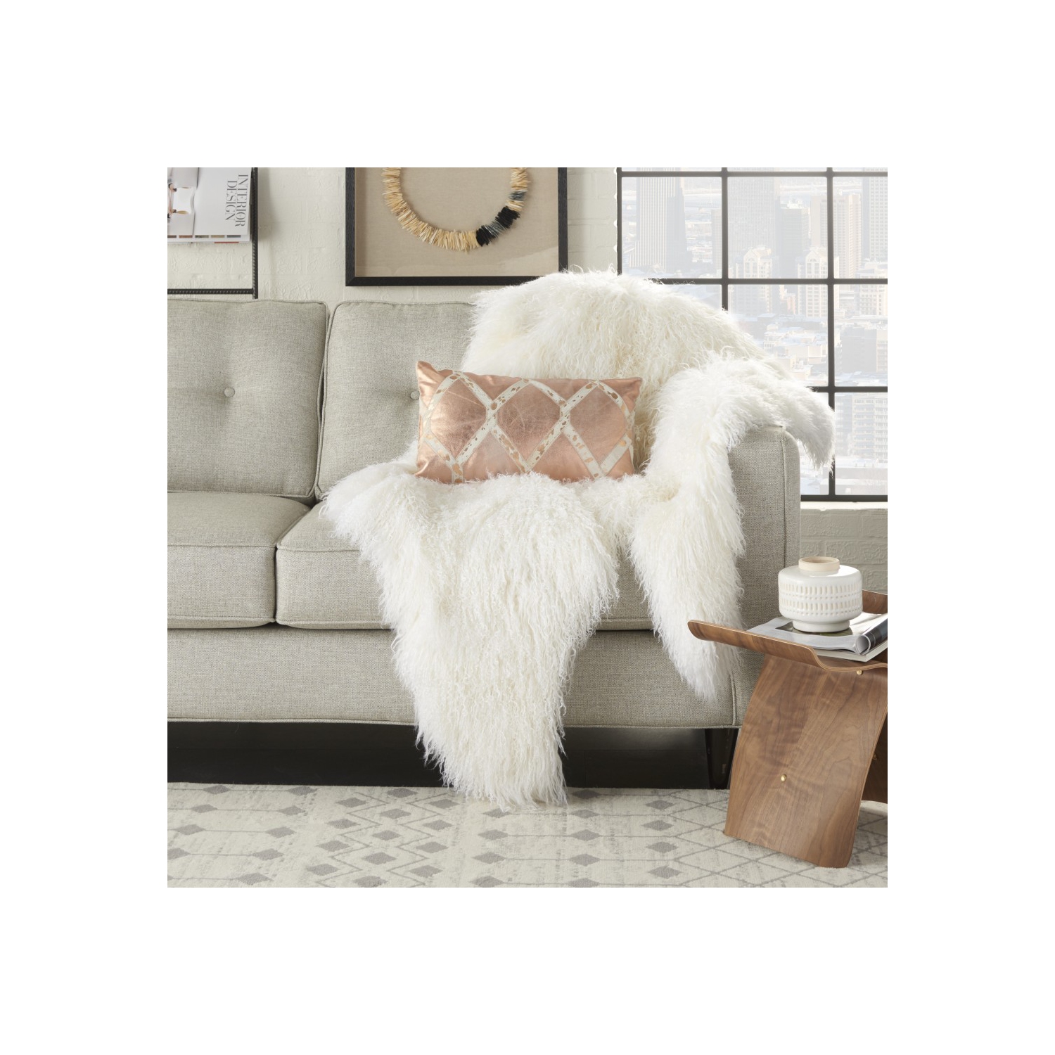 Cowhide on sale lumbar pillows