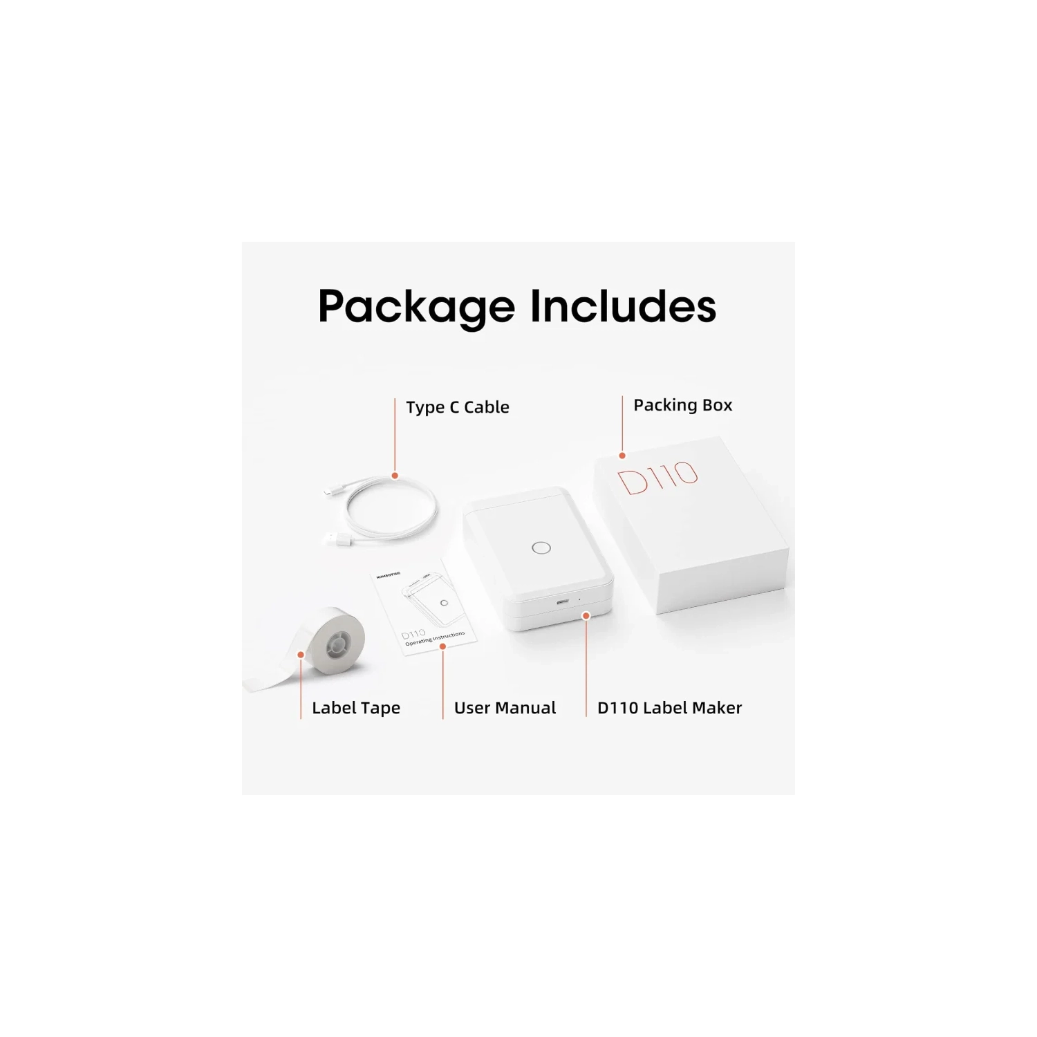 Mini-imprimante d'étiquettes Bluetooth sans fil – étiqueteuse avec plusieurs modèles pour le bureau, la maison et l'organisation de la cuisine